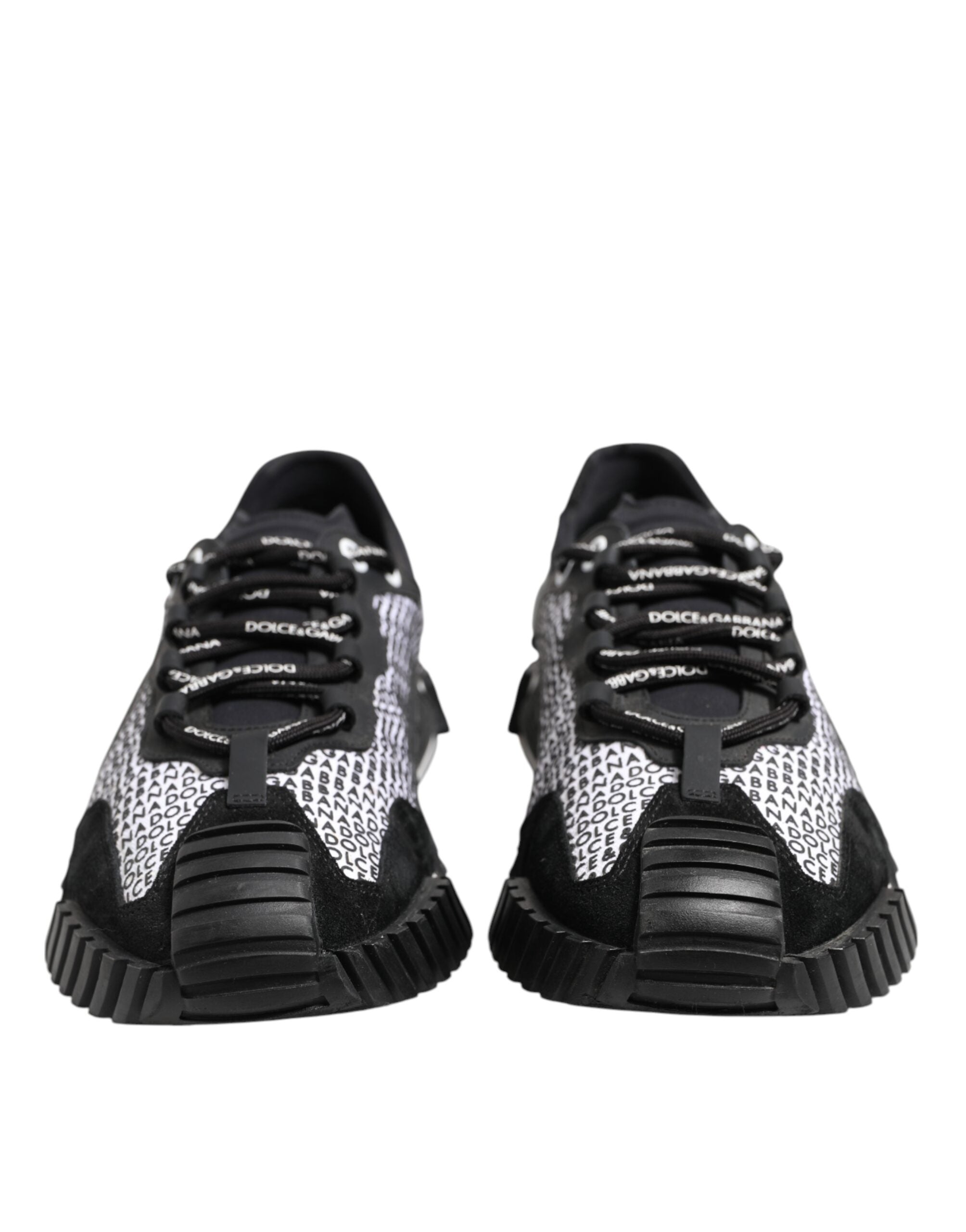 Dolce & Gabbana Schwarz Logo Lace Up Low Top NS1 Turnschuhe Schuhe