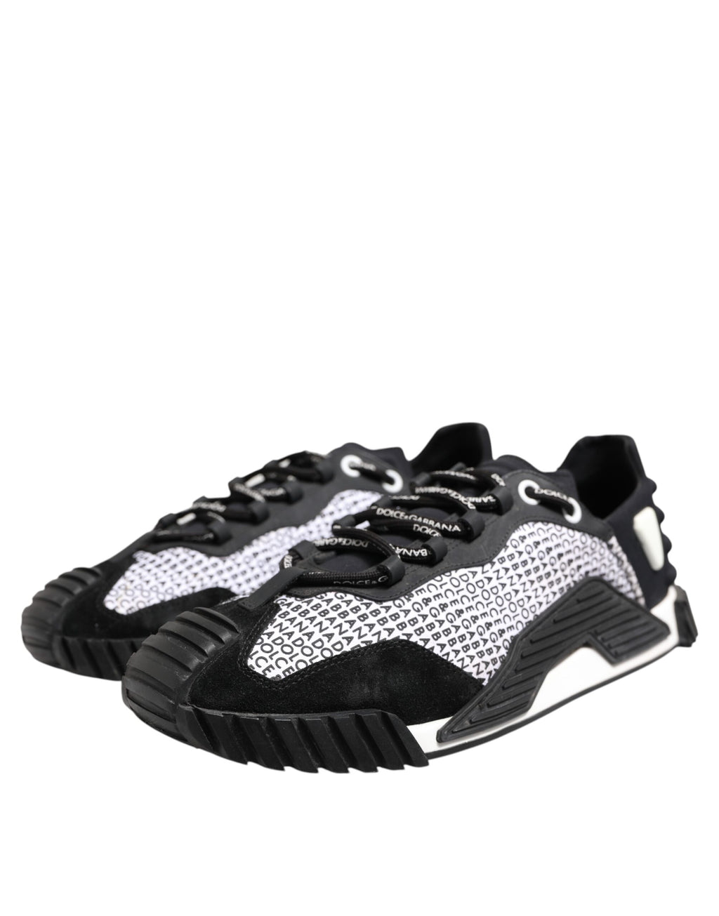 Dolce & Gabbana Schwarz Logo Lace Up Low Top NS1 Turnschuhe Schuhe