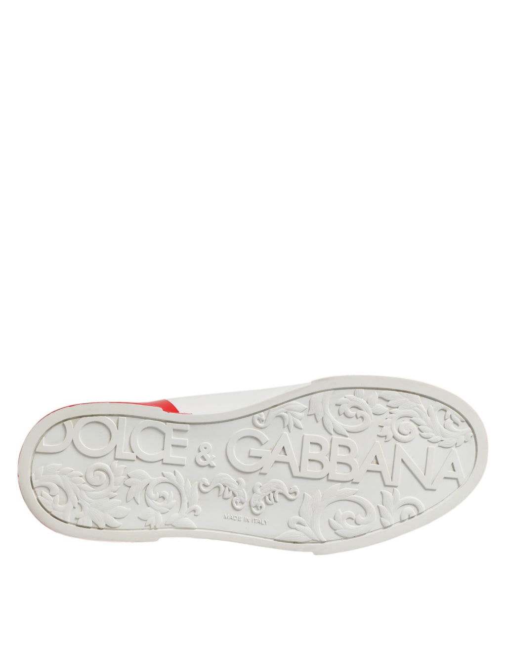 Dolce & Gabbana Weiß Rot Logo Low Top Leder Turnschuhe Schuhe