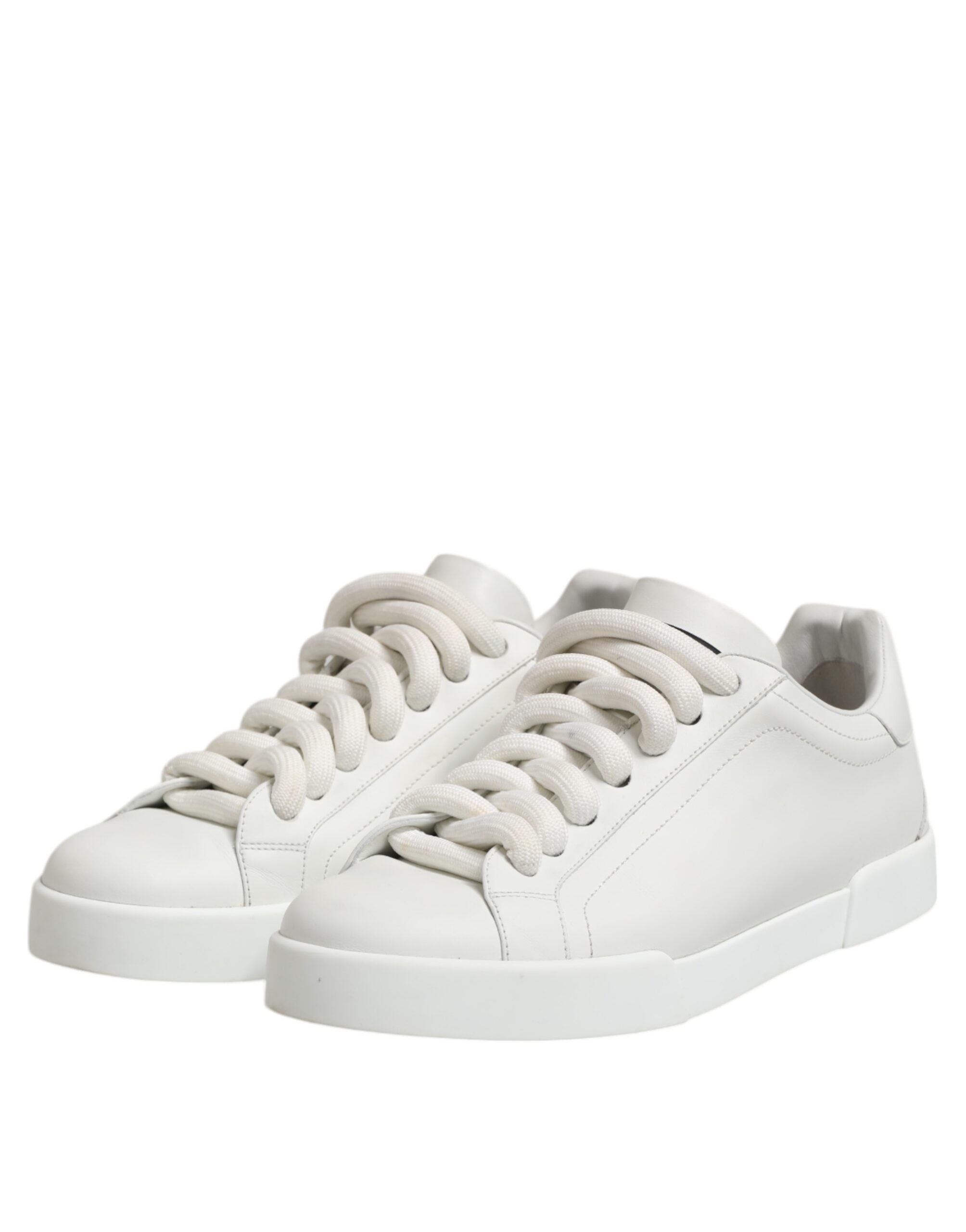 Dolce & Gabbana Weiß Logo Lace Up Low Top Männer Turnschuhe Schuhe