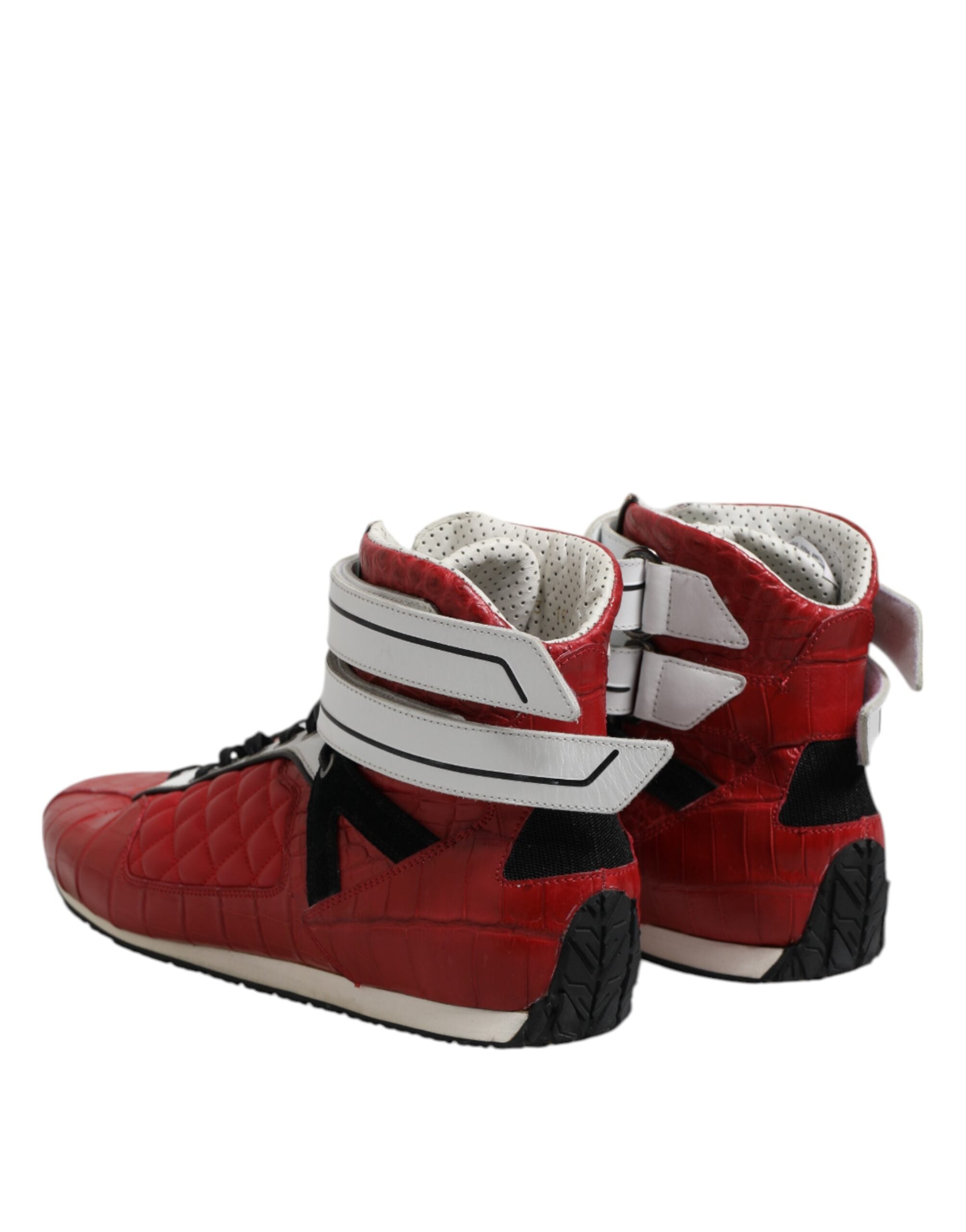 Dolce & Gabbana Rote gesteppte Leder Schnürschuhe Schuhe