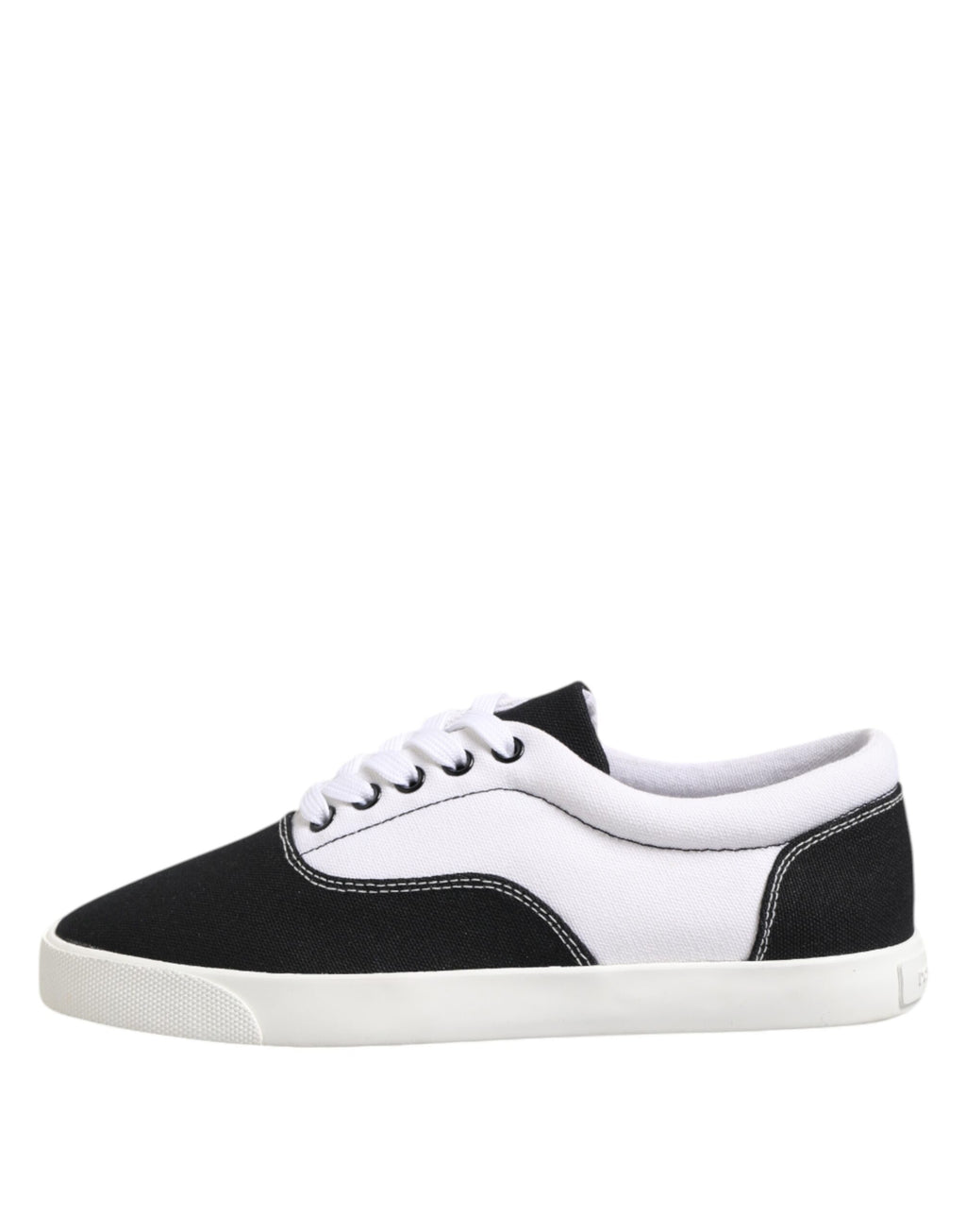 Dolce & Gabbana Schwarz Baumwolle Canvas Lace Up Männer Turnschuhe Schuhe