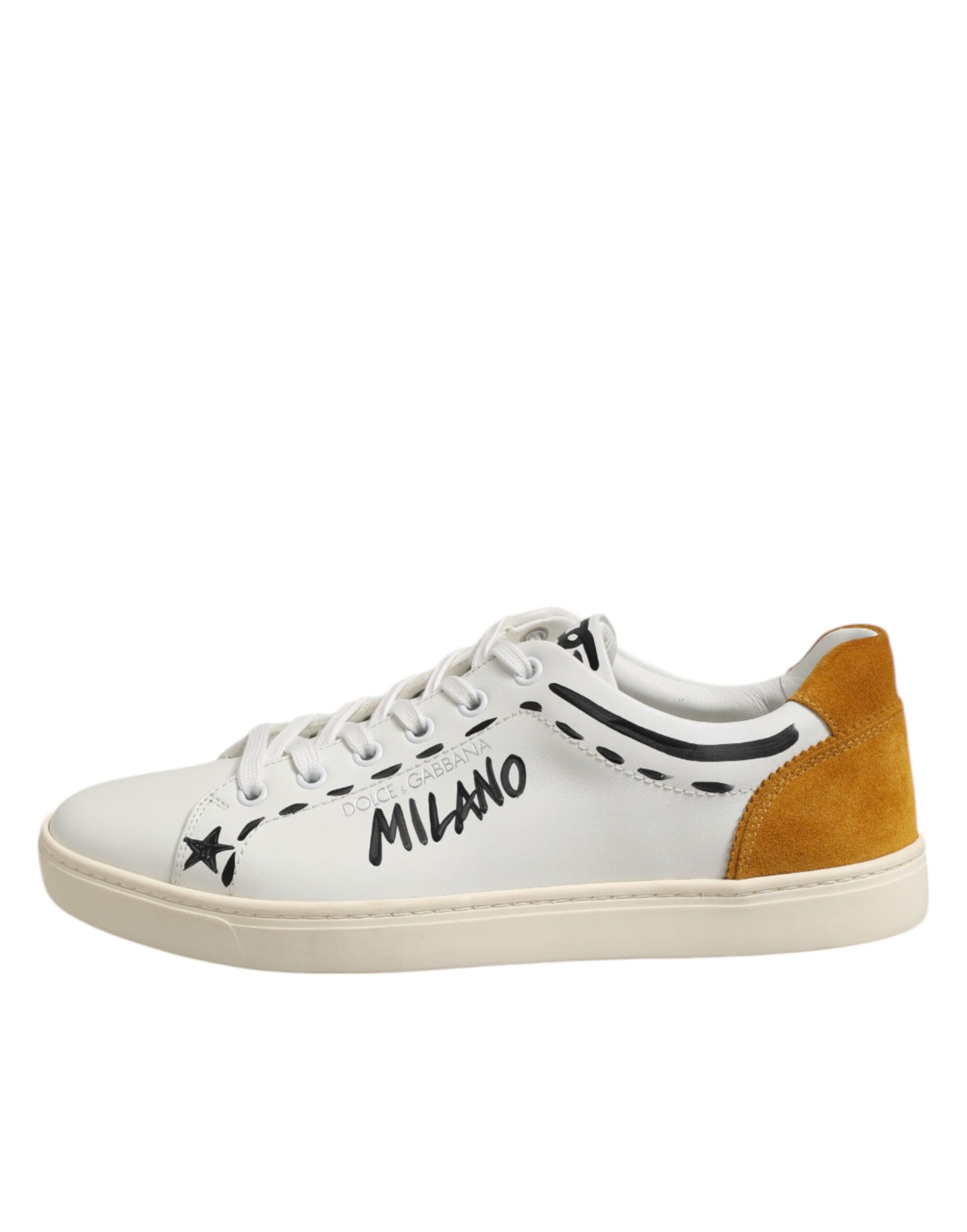 Dolce & Gabbana Weiß Leder MILANO Low Top Turnschuhe Schuhe