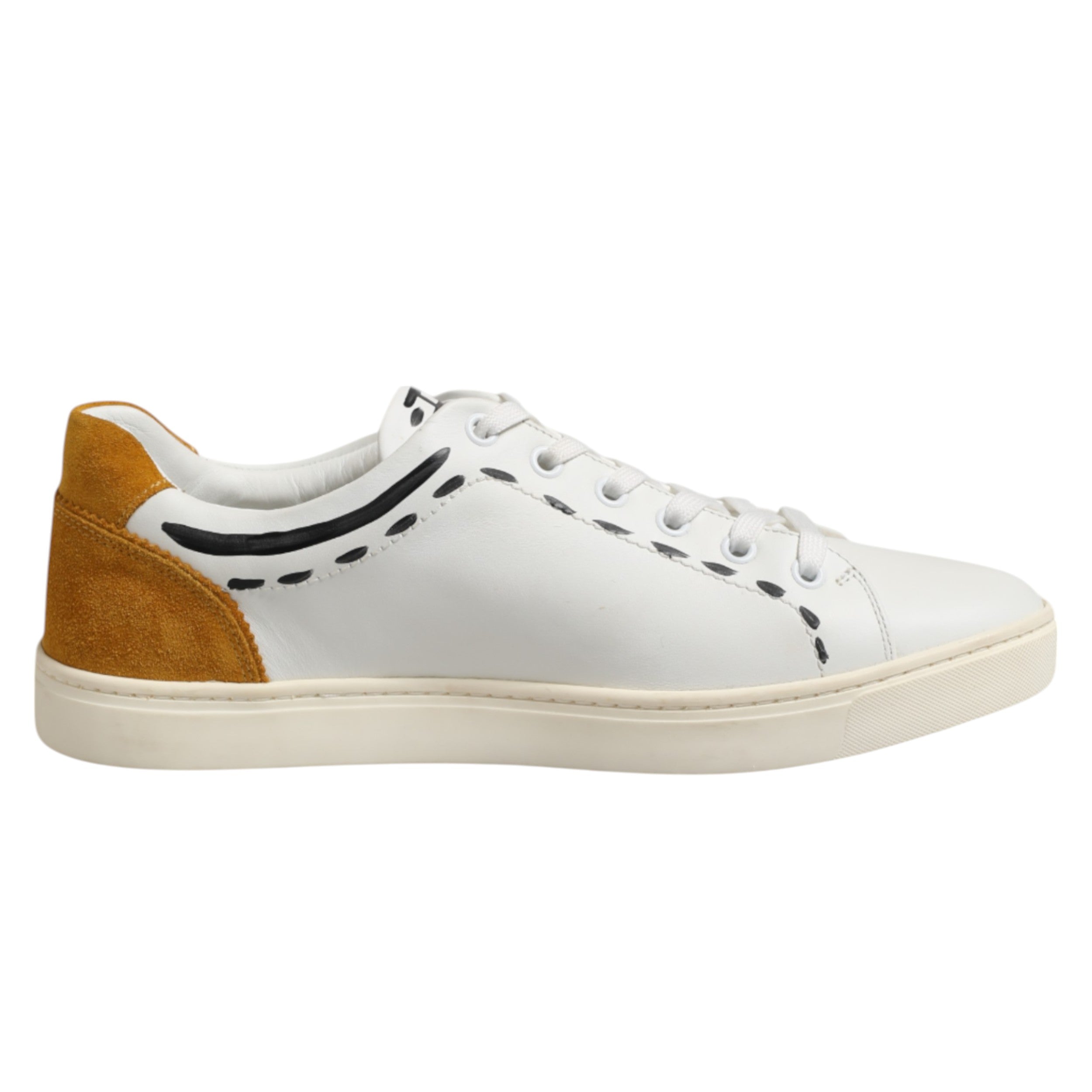 Dolce & Gabbana Weiß Leder MILANO Low Top Turnschuhe Schuhe