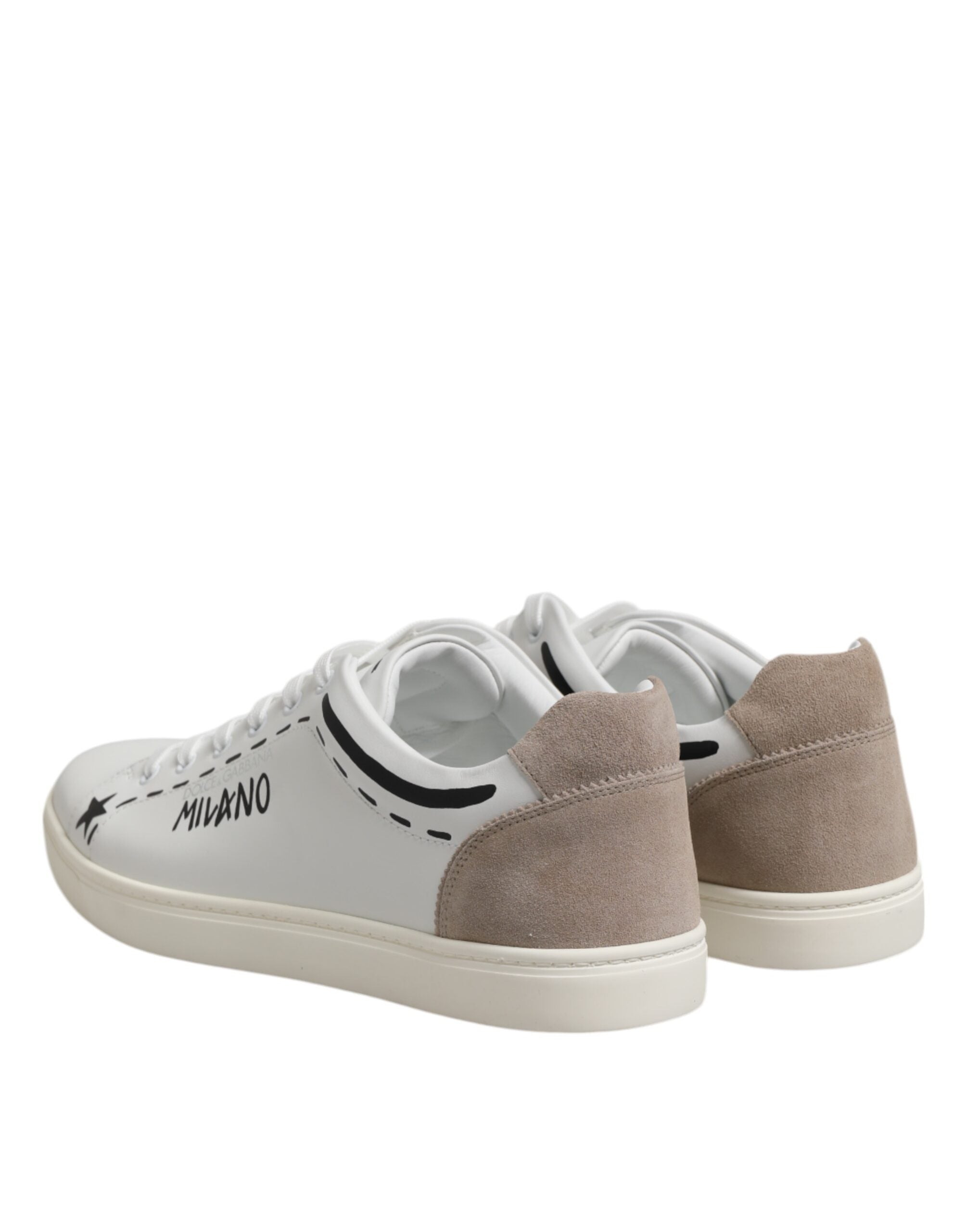Dolce & Gabbana Weiß Leder MILANO Low Top Turnschuhe Schuhe