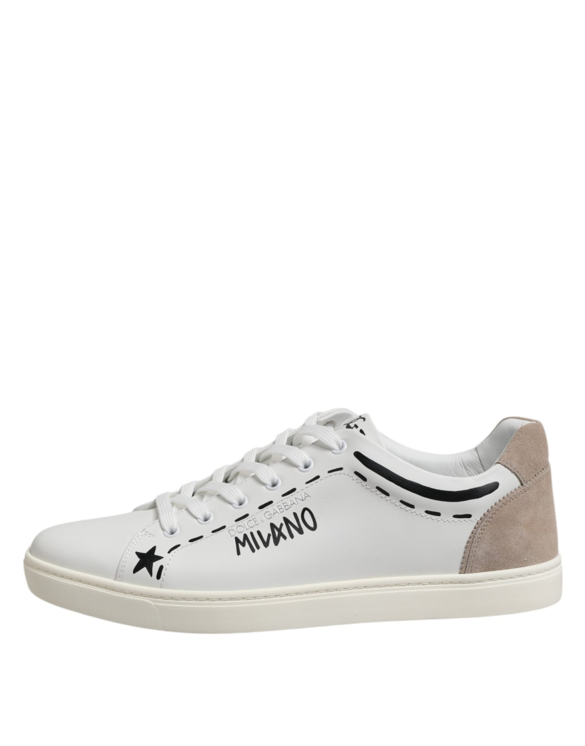 Dolce & Gabbana Weiß Leder MILANO Low Top Turnschuhe Schuhe