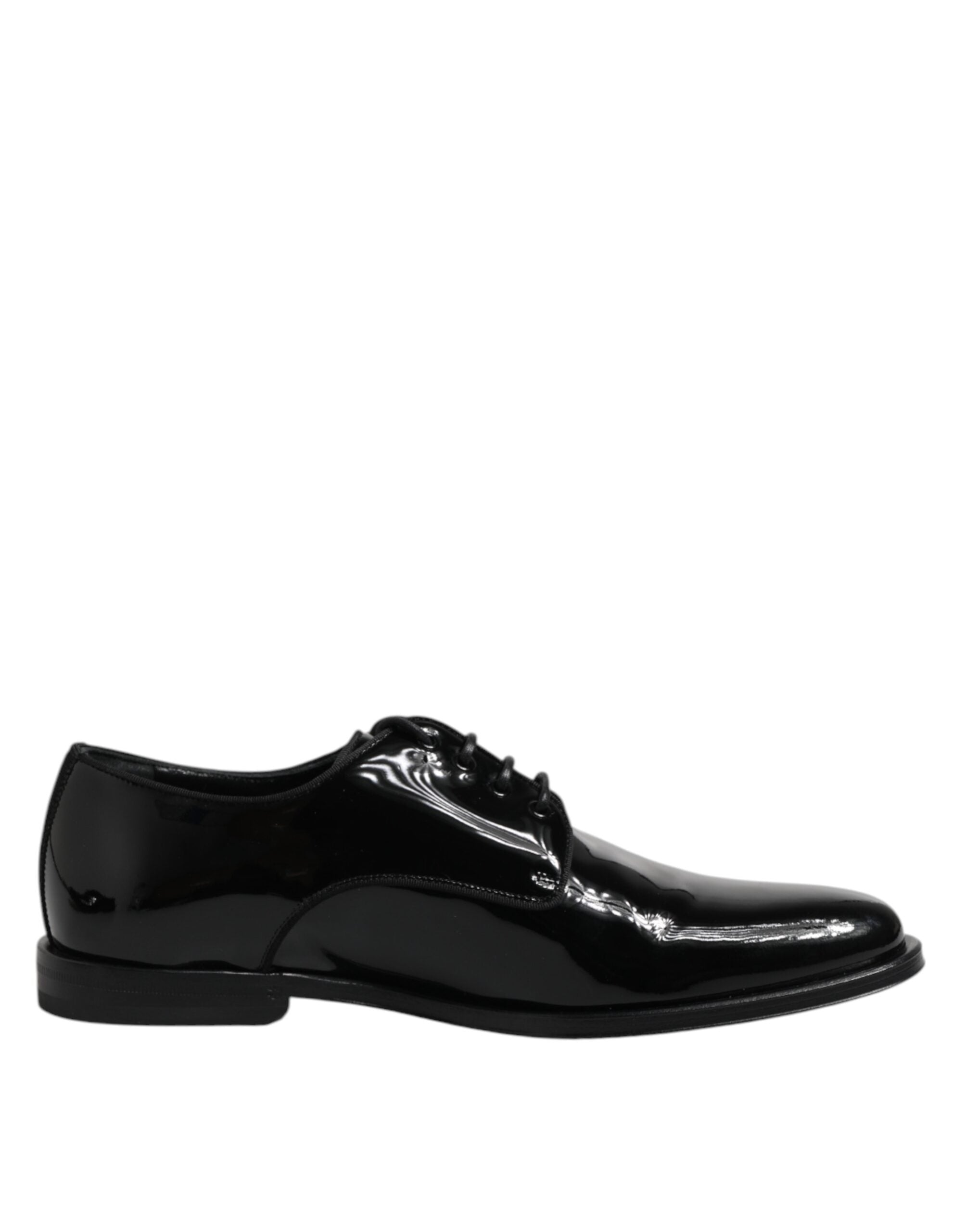 Dolce & Gabbana Schwarze Lackleder Derby-Schuhe für formelle Anlässe