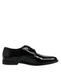 Dolce & Gabbana Black Patent Leather Derby Formal Dress Shoes