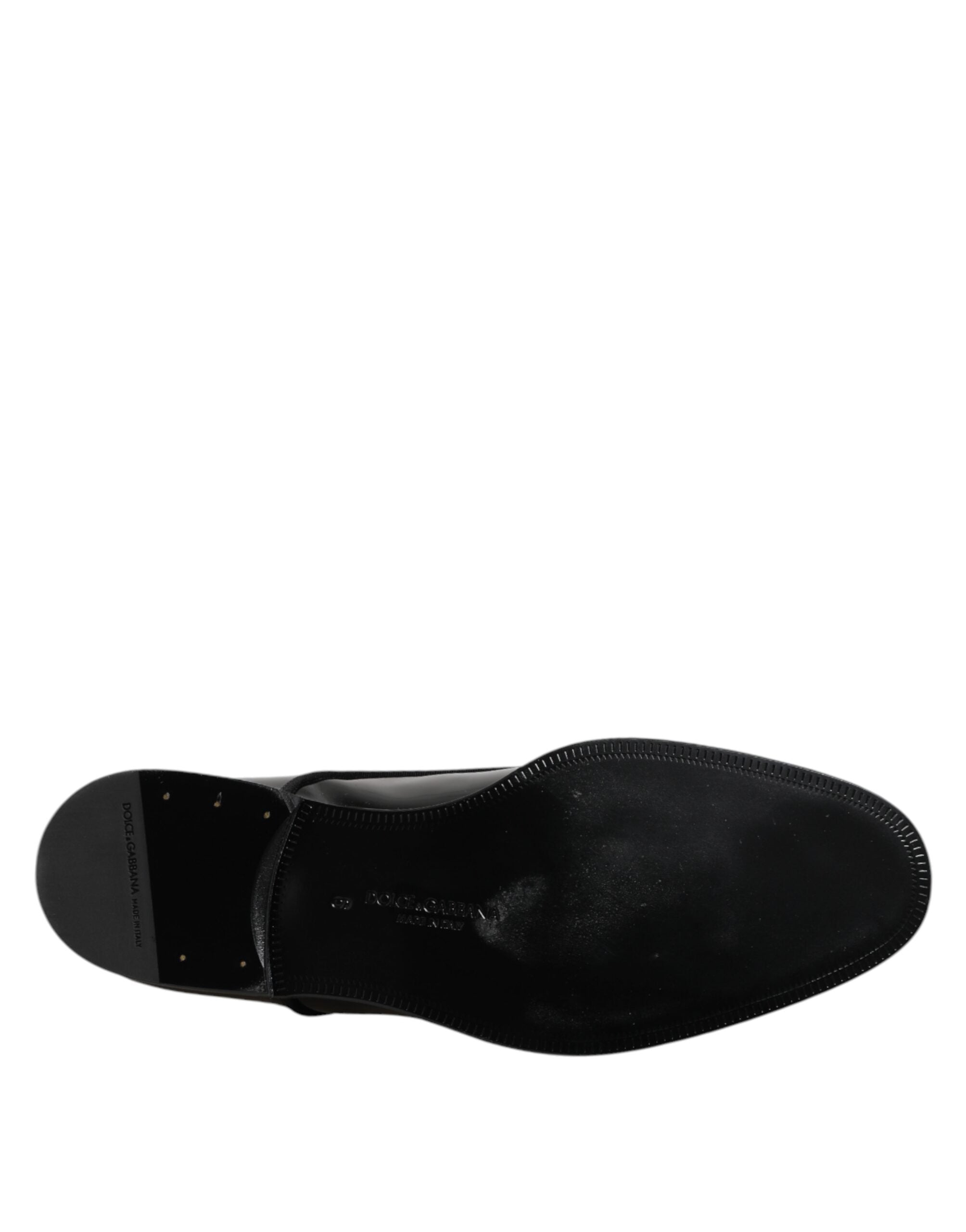 Dolce & Gabbana Schwarze Lackleder Derby-Schuhe für formelle Anlässe