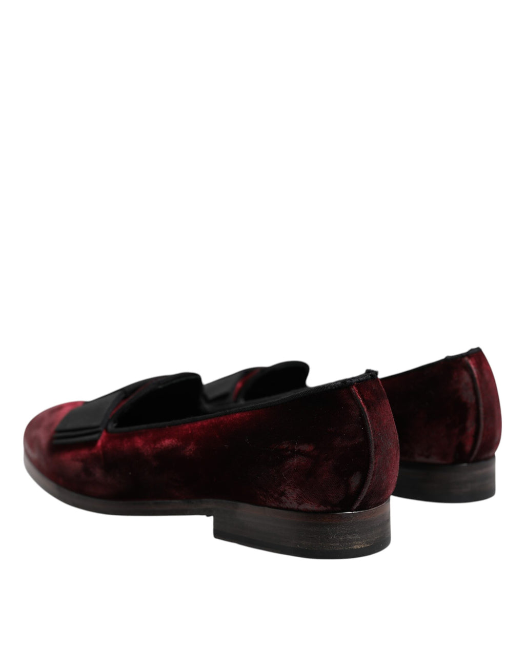 Dolce & Gabbana Rot Samt Männer Slip On Loafers Kleid Schuhe
