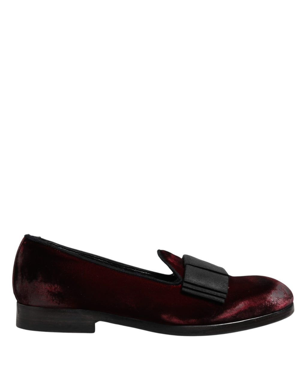 Dolce & Gabbana Rot Samt Männer Slip On Loafers Kleid Schuhe