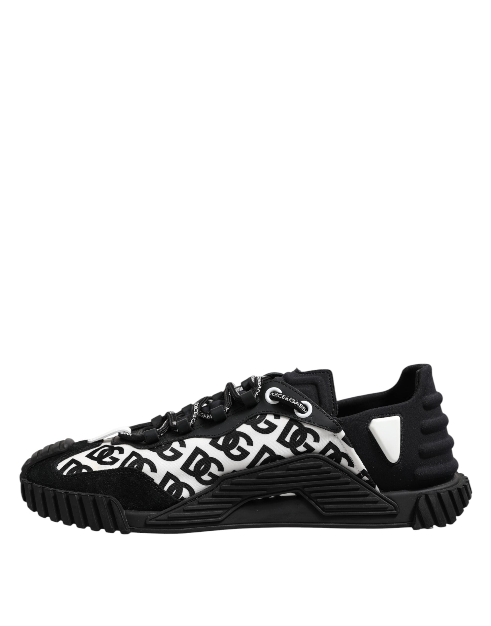 Dolce & Gabbana Schwarz Logo Lace Up Low Top NS1 Turnschuhe Schuhe