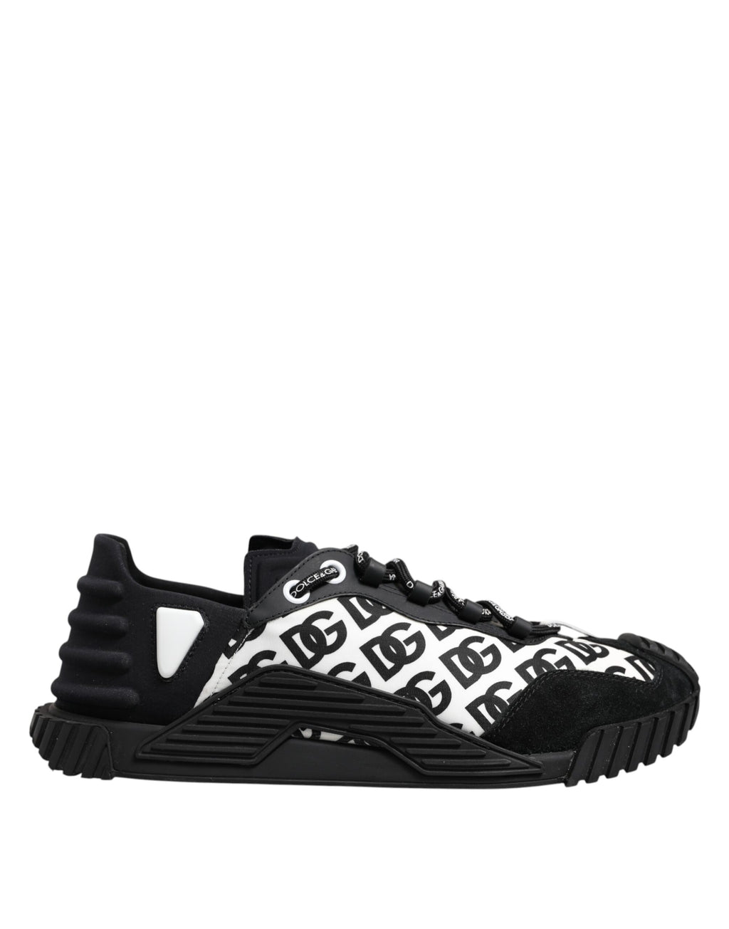 Dolce & Gabbana Schwarz Logo Lace Up Low Top NS1 Turnschuhe Schuhe