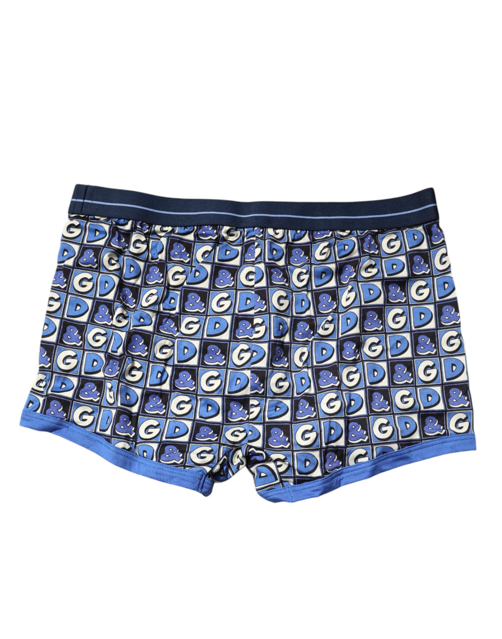 Dolce & Gabbana Blaue Baumwolle Logo-Druck Regular Boxer-Unterwäsche