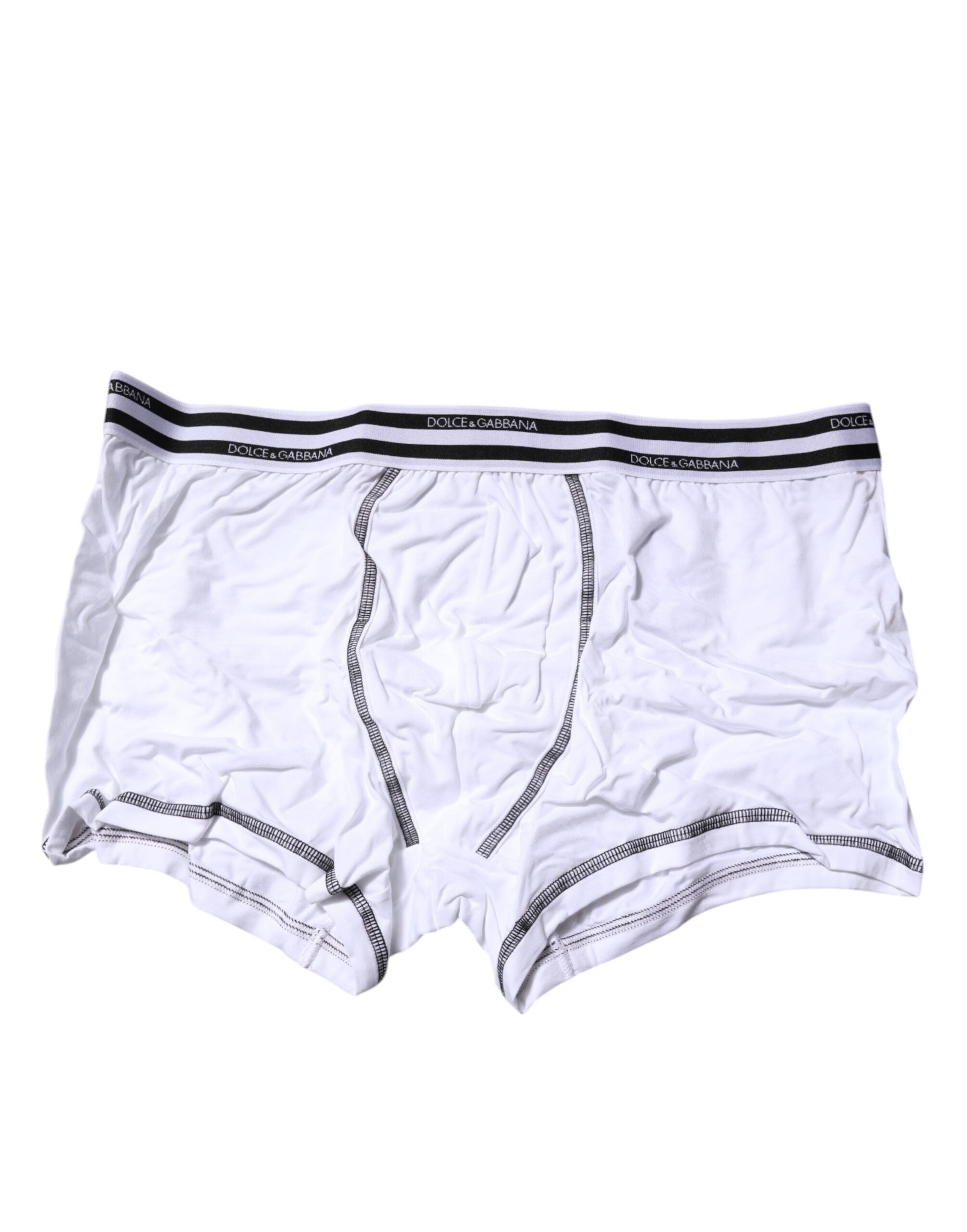 Dolce & Gabbana Weiße Cotton Stretch Regular Boxer Unterwäsche