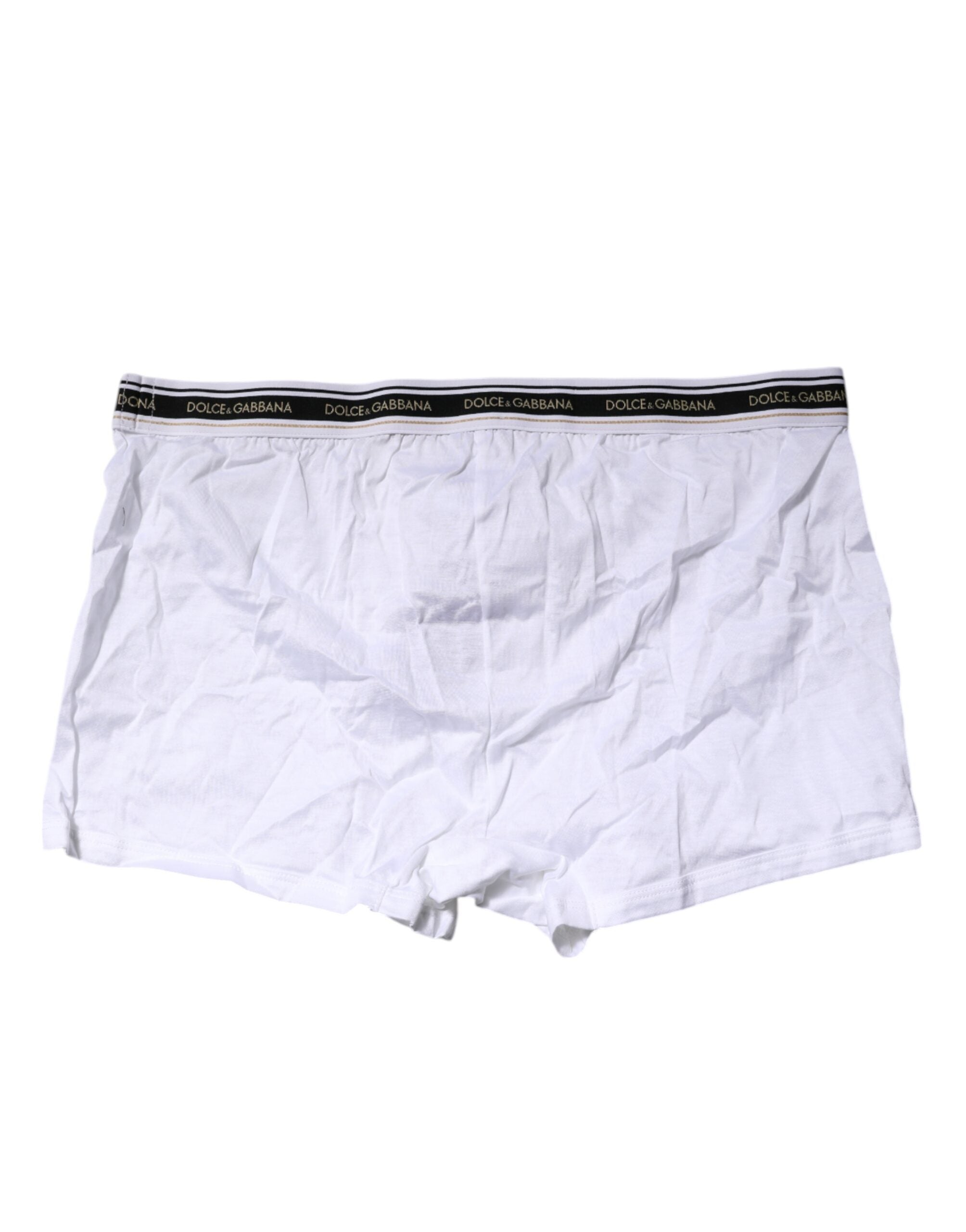 Dolce & Gabbana Weiße Cotton Stretch Regular Boxer Unterwäsche
