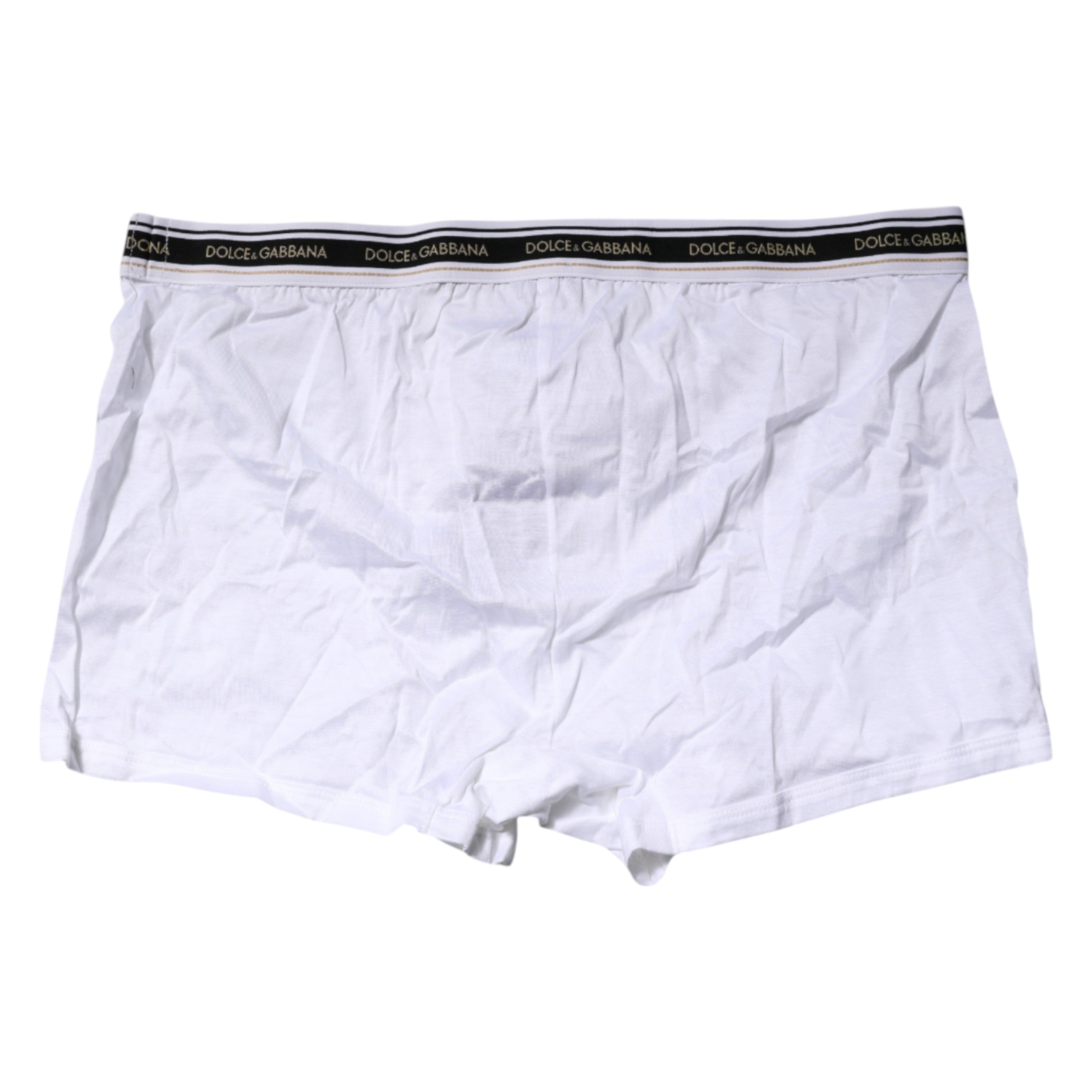 Dolce & Gabbana Weiße Cotton Stretch Regular Boxer Unterwäsche