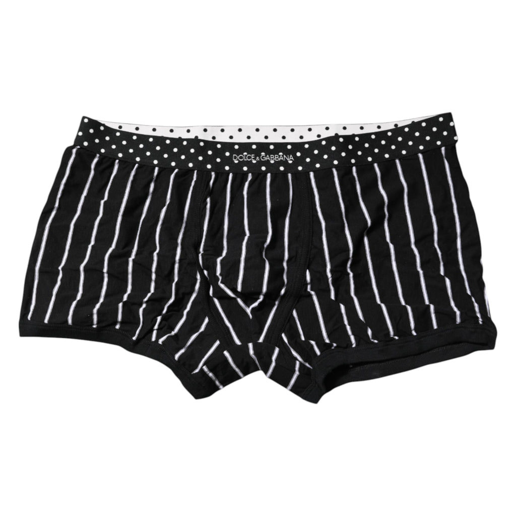 Dolce & Gabbana Schwarz-weiß gestreifte reguläre Boxer-Unterwäsche