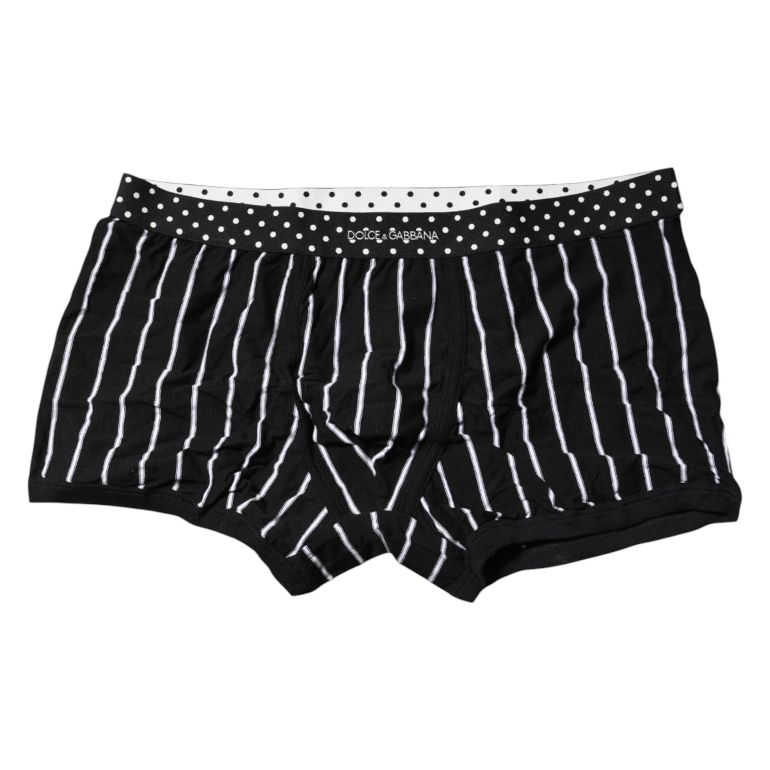 Dolce & Gabbana Schwarz-weiß gestreifte reguläre Boxer-Unterwäsche