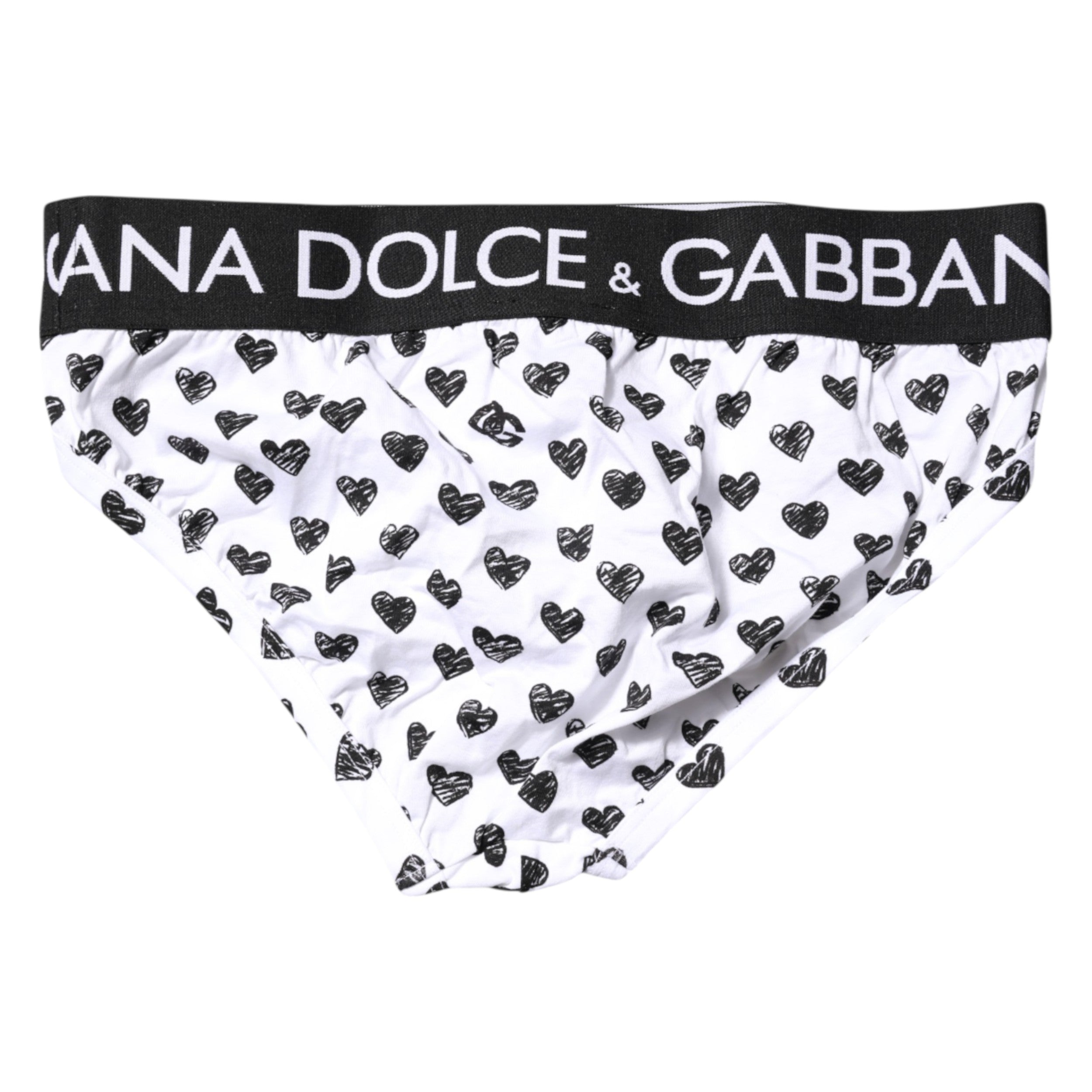 Dolce & Gabbana White Heart Printed Regular Slip Unterwäsche
