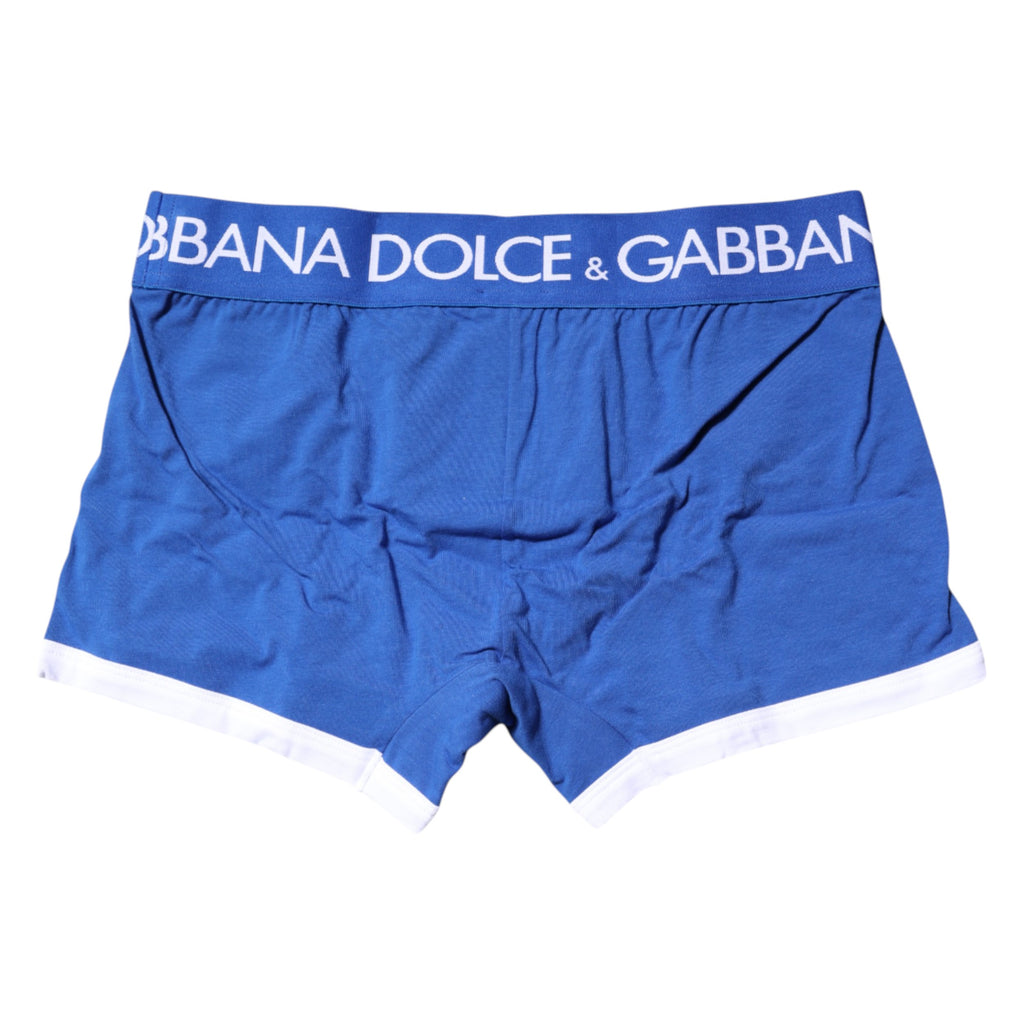 Dolce & Gabbana Blaue Logo Waist Regular Boxer Slip Unterwäsche