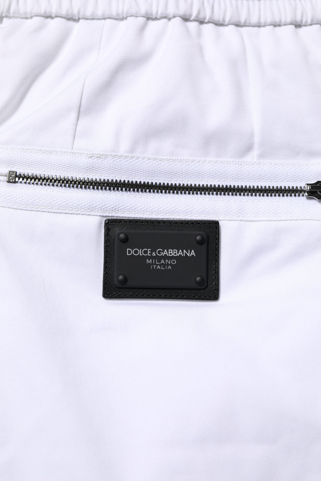Dolce & Gabbana Weiße Baumwoll-Stretch-Logo-Jogger-Hose für Männer