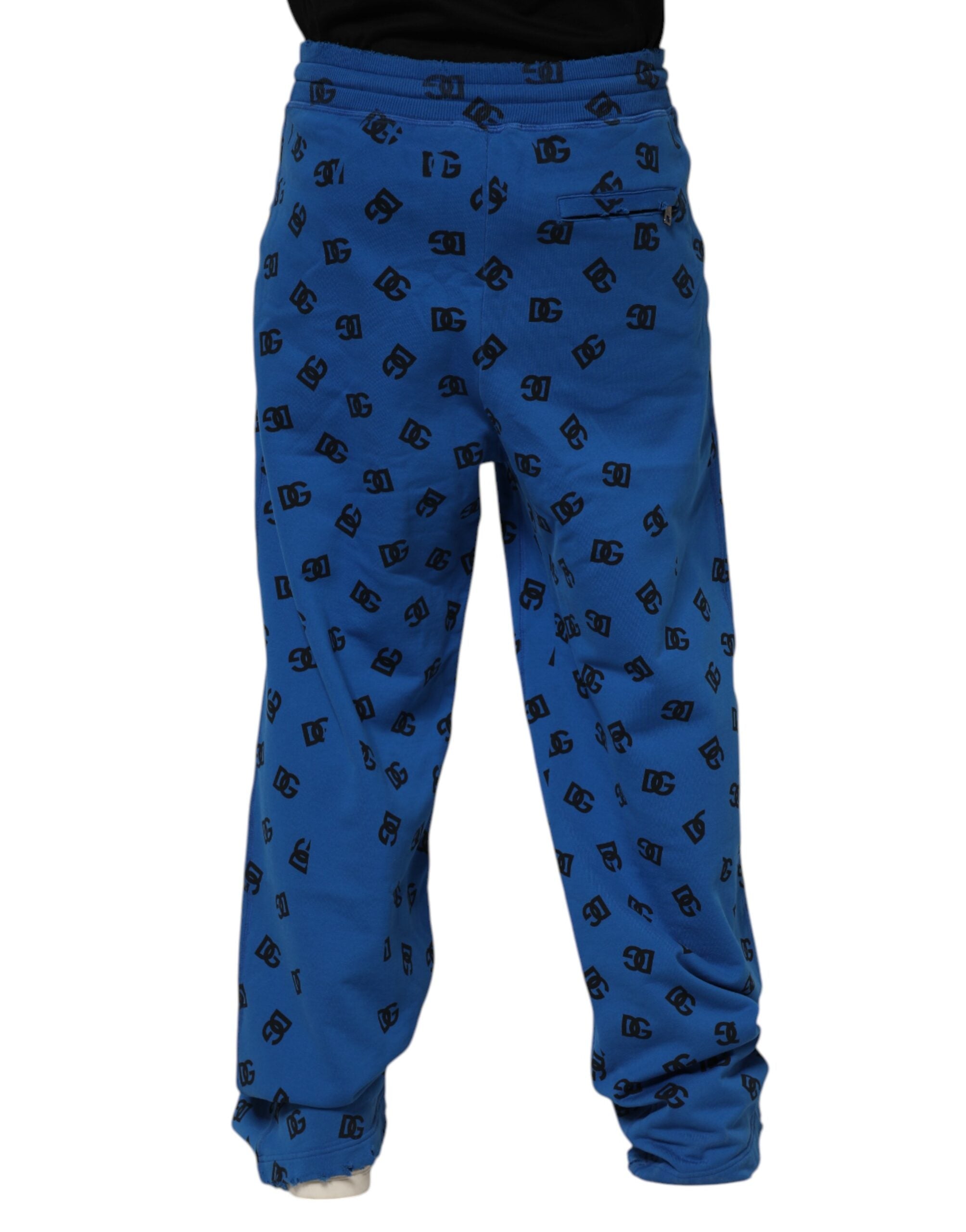 Dolce & Gabbana Blaue Logo-Print-Jogginghose für Männer Sweatpants