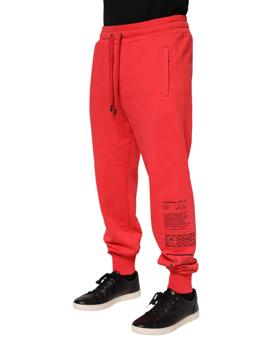 Dolce & Gabbana Rote Baumwolle Männer Jogger Sweatpants Hosen