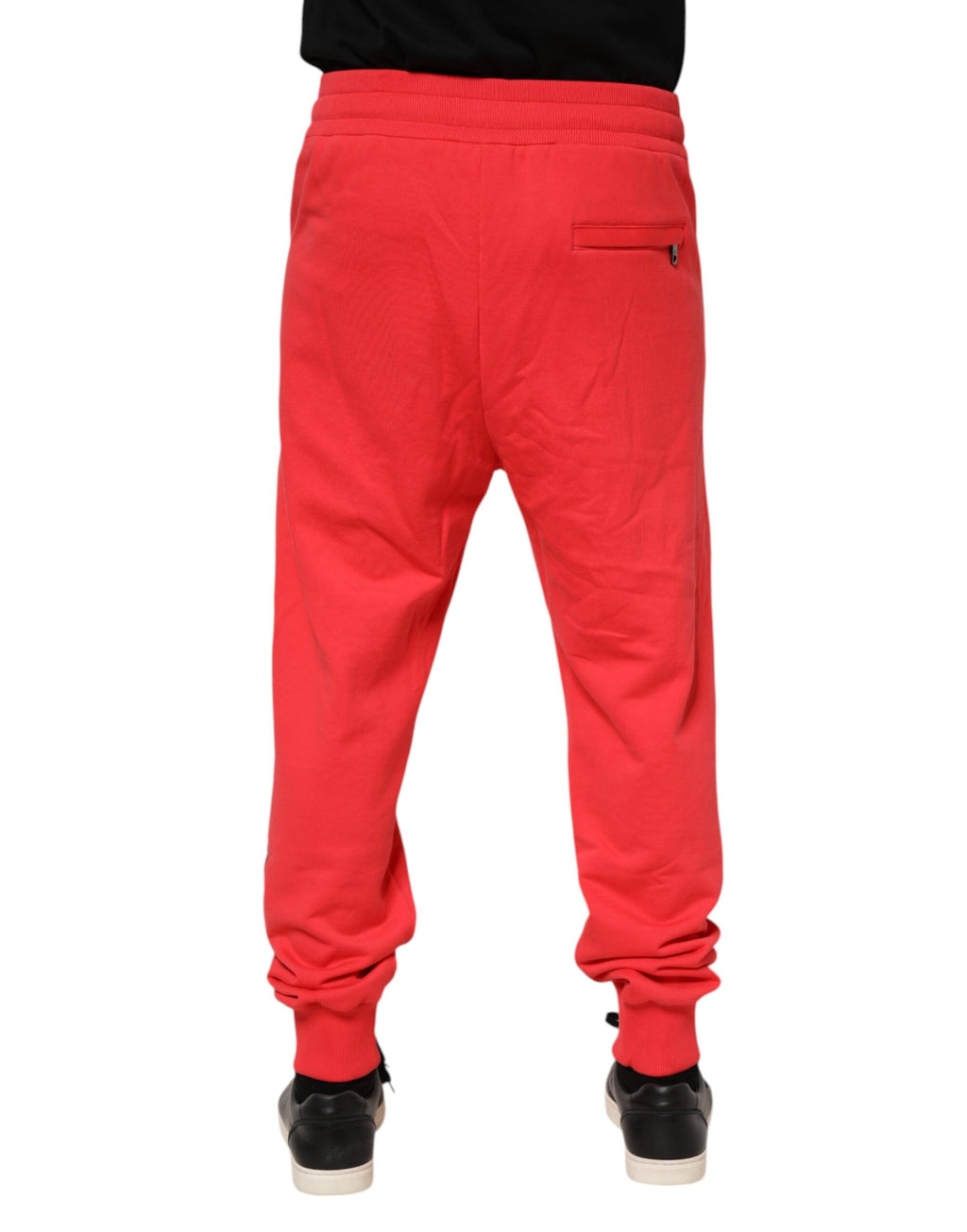 Dolce & Gabbana Rote Baumwolle Männer Jogger Sweatpants Hosen