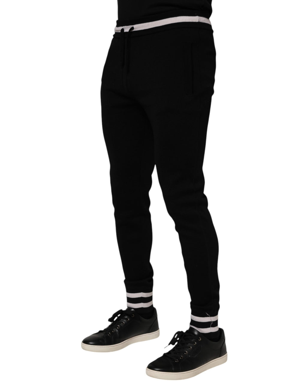 Dolce & Gabbana Schwarz Baumwolle Männer Jogger Sweatpants Hosen