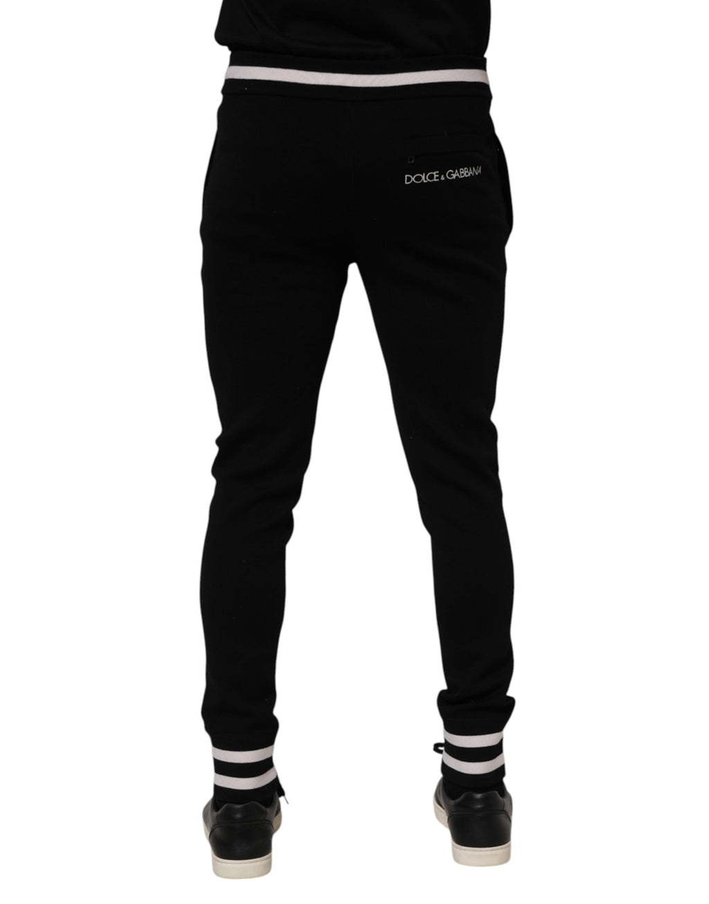 Dolce & Gabbana Schwarz Baumwolle Männer Jogger Sweatpants Hosen
