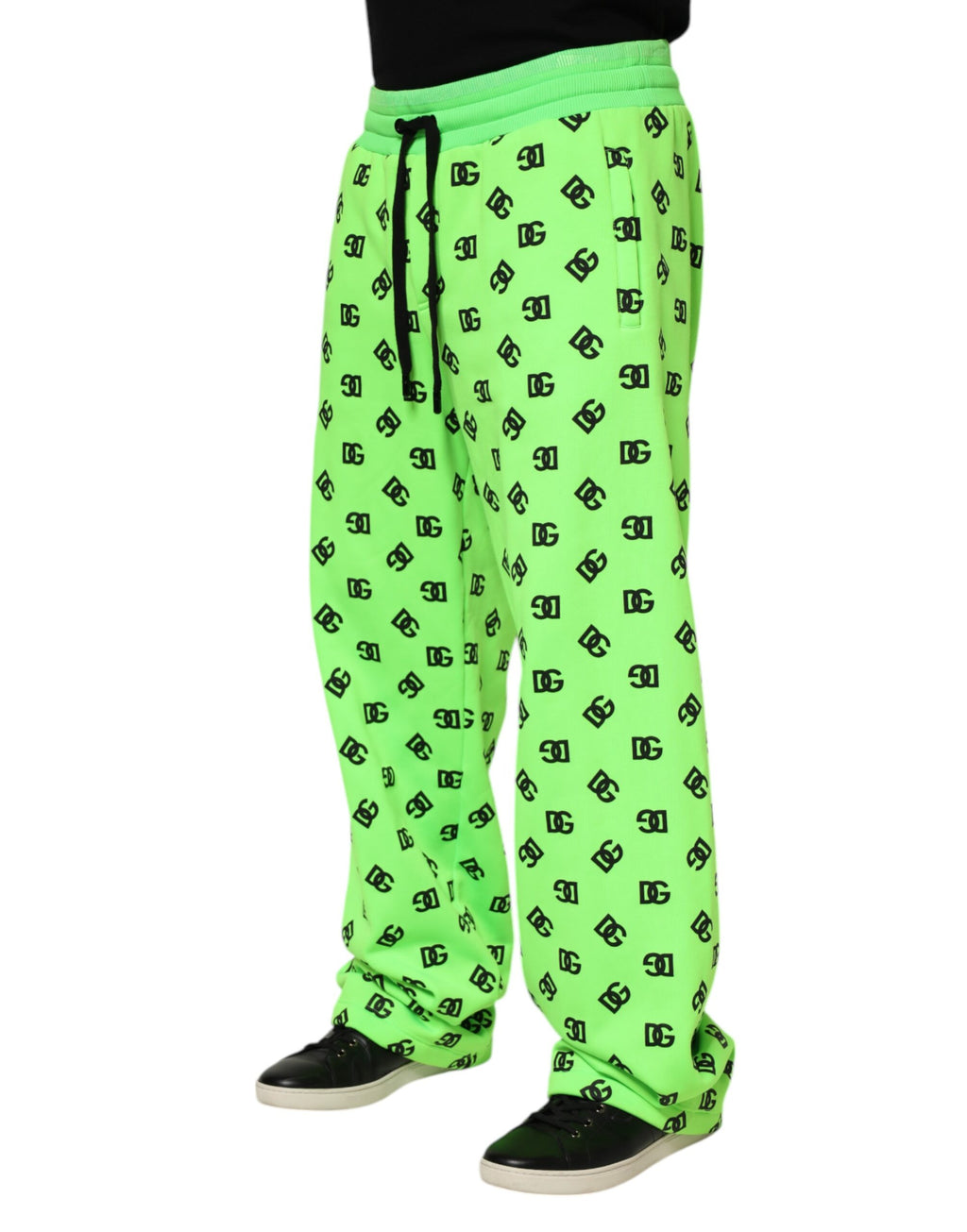 Dolce & Gabbana Grüner Logodruck Jogger Männer Sweatpants Hosen