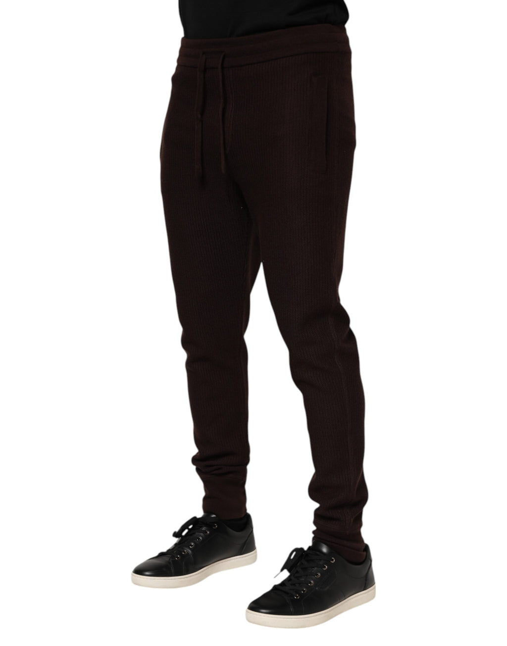 Dolce & Gabbana Braune Kaschmir Herren Jogger Sweatpants Hosen