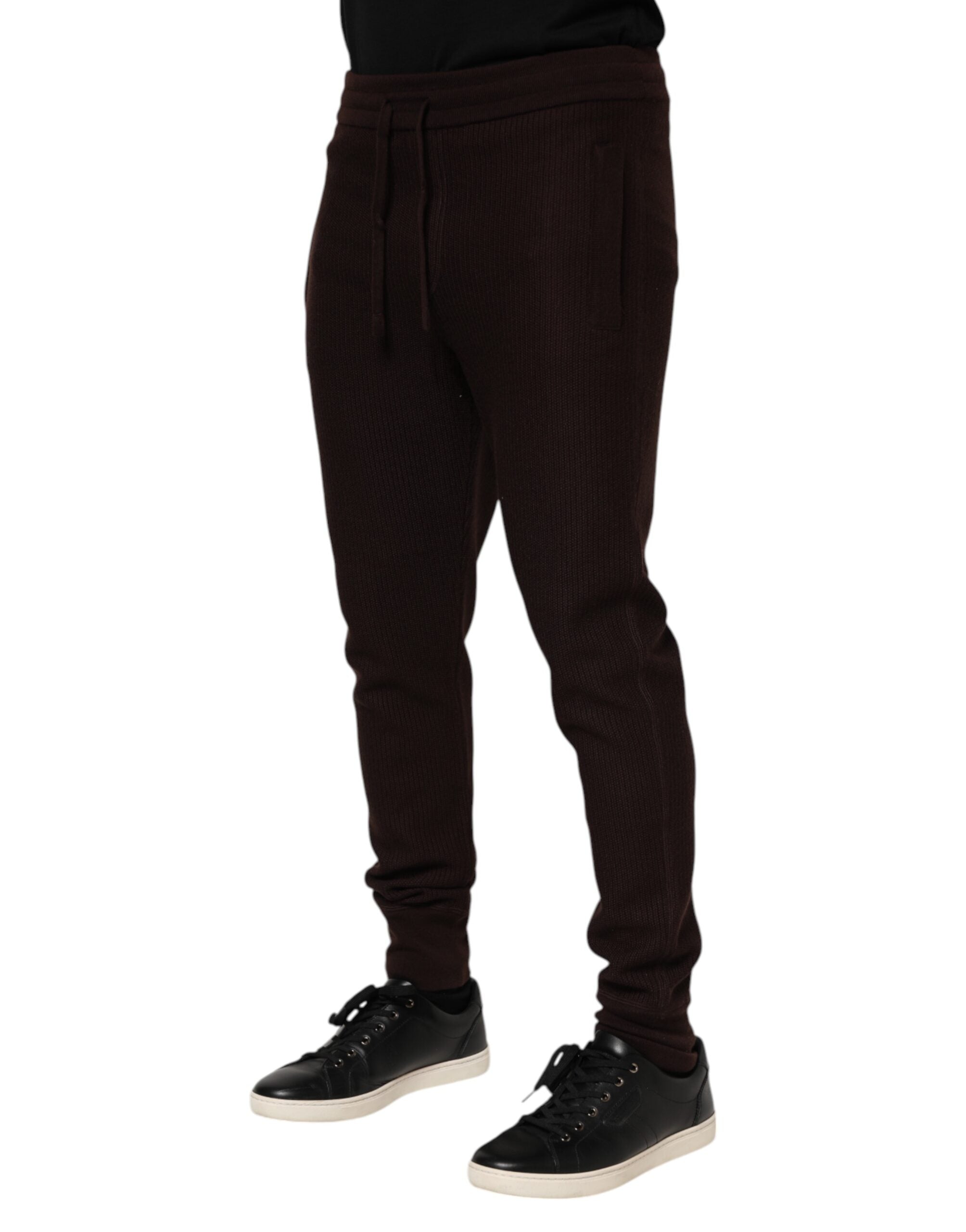 Dolce & Gabbana Braune Kaschmir Herren Jogger Sweatpants Hosen