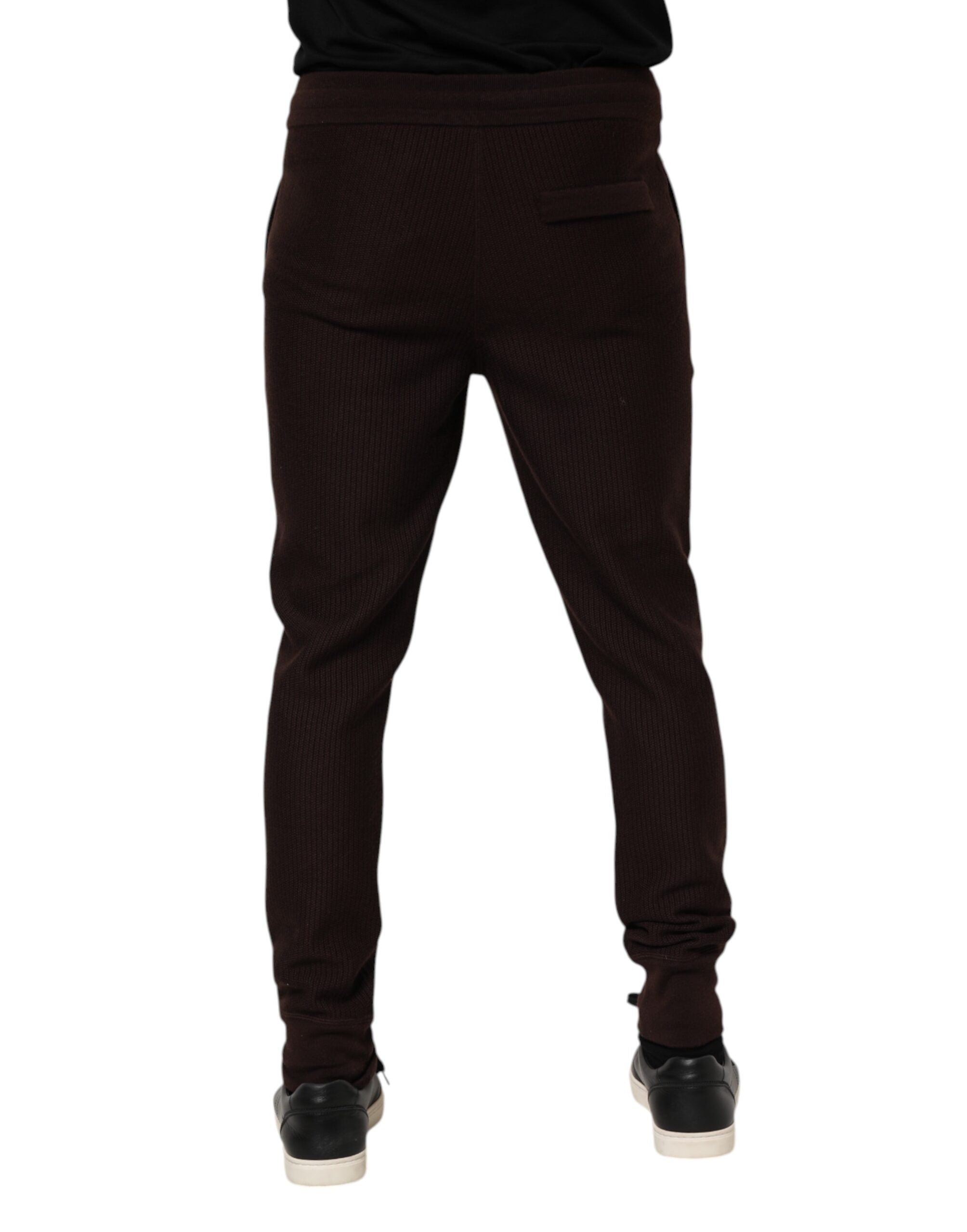 Dolce & Gabbana Braune Kaschmir Herren Jogger Sweatpants Hosen