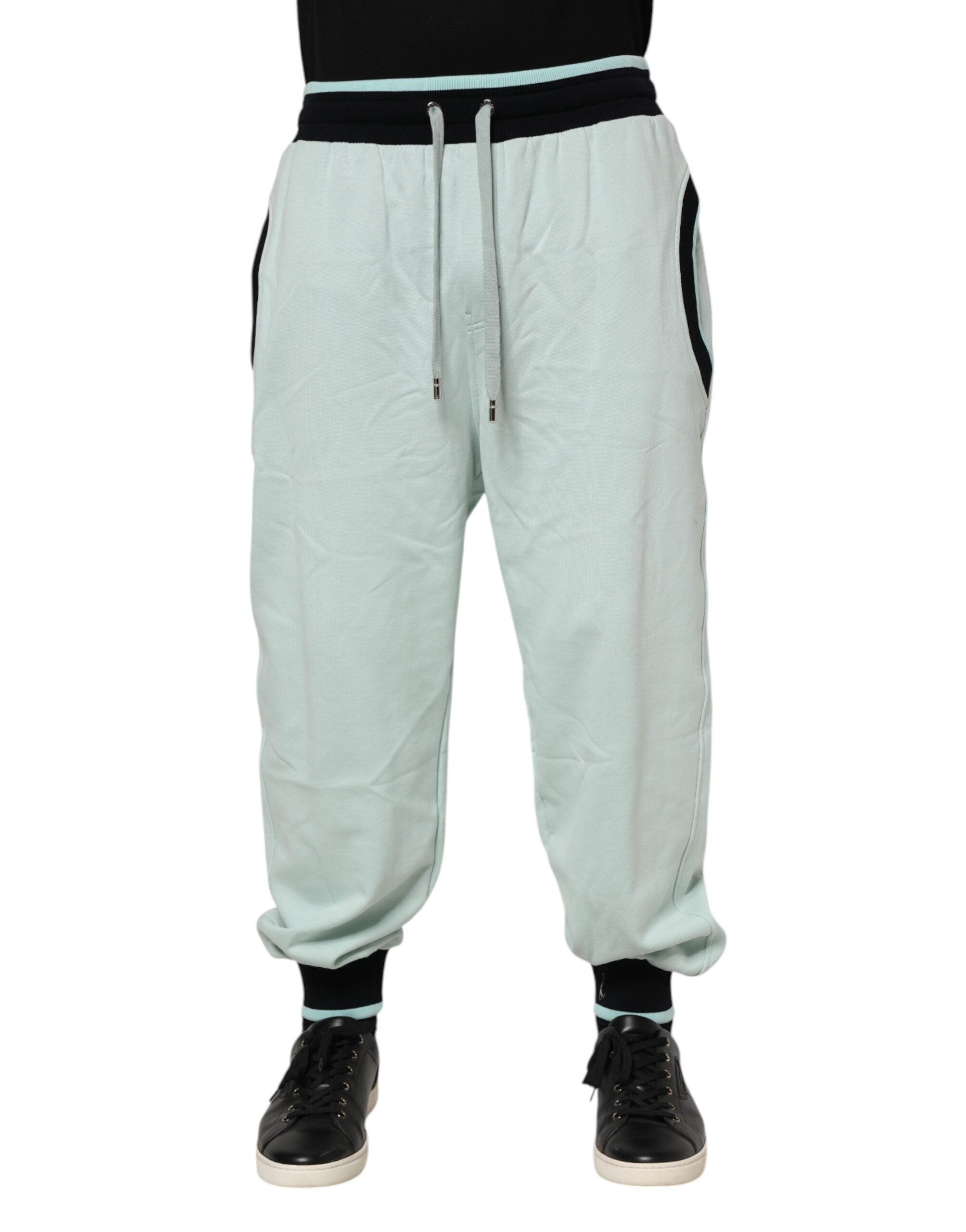 Dolce & Gabbana Hellgrüne Baumwolle Herren Jogger Sweatpants Hosen
