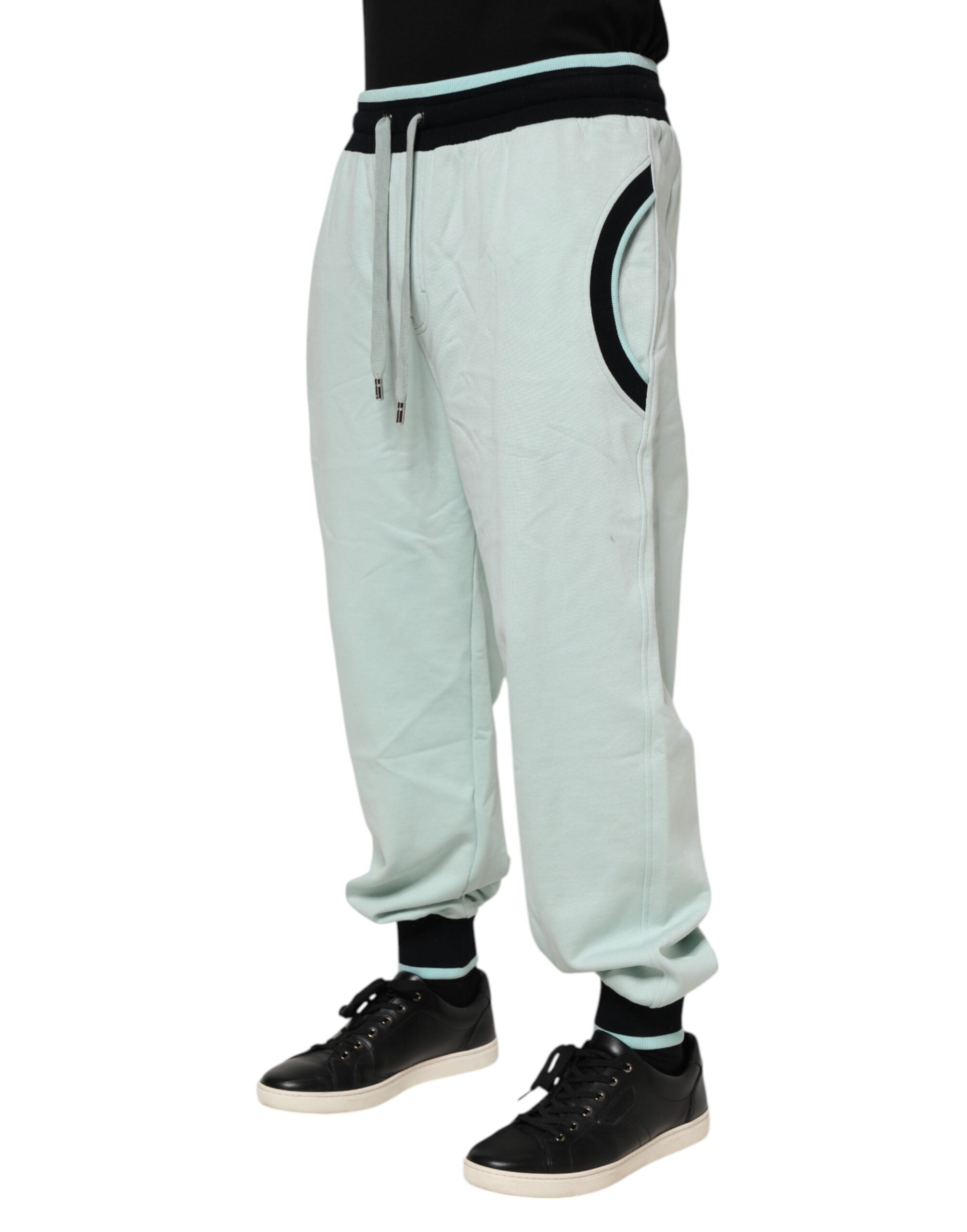 Dolce & Gabbana Hellgrüne Baumwolle Herren Jogger Sweatpants Hosen