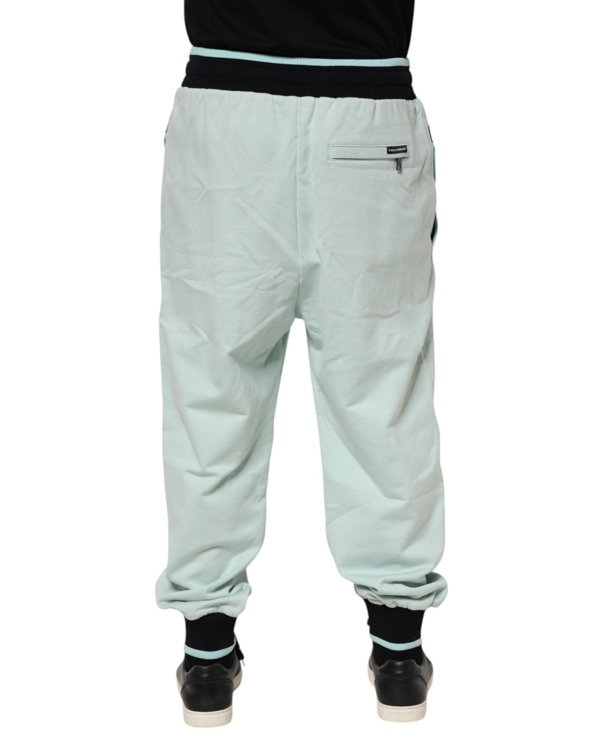 Dolce & Gabbana Hellgrüne Baumwolle Herren Jogger Sweatpants Hosen