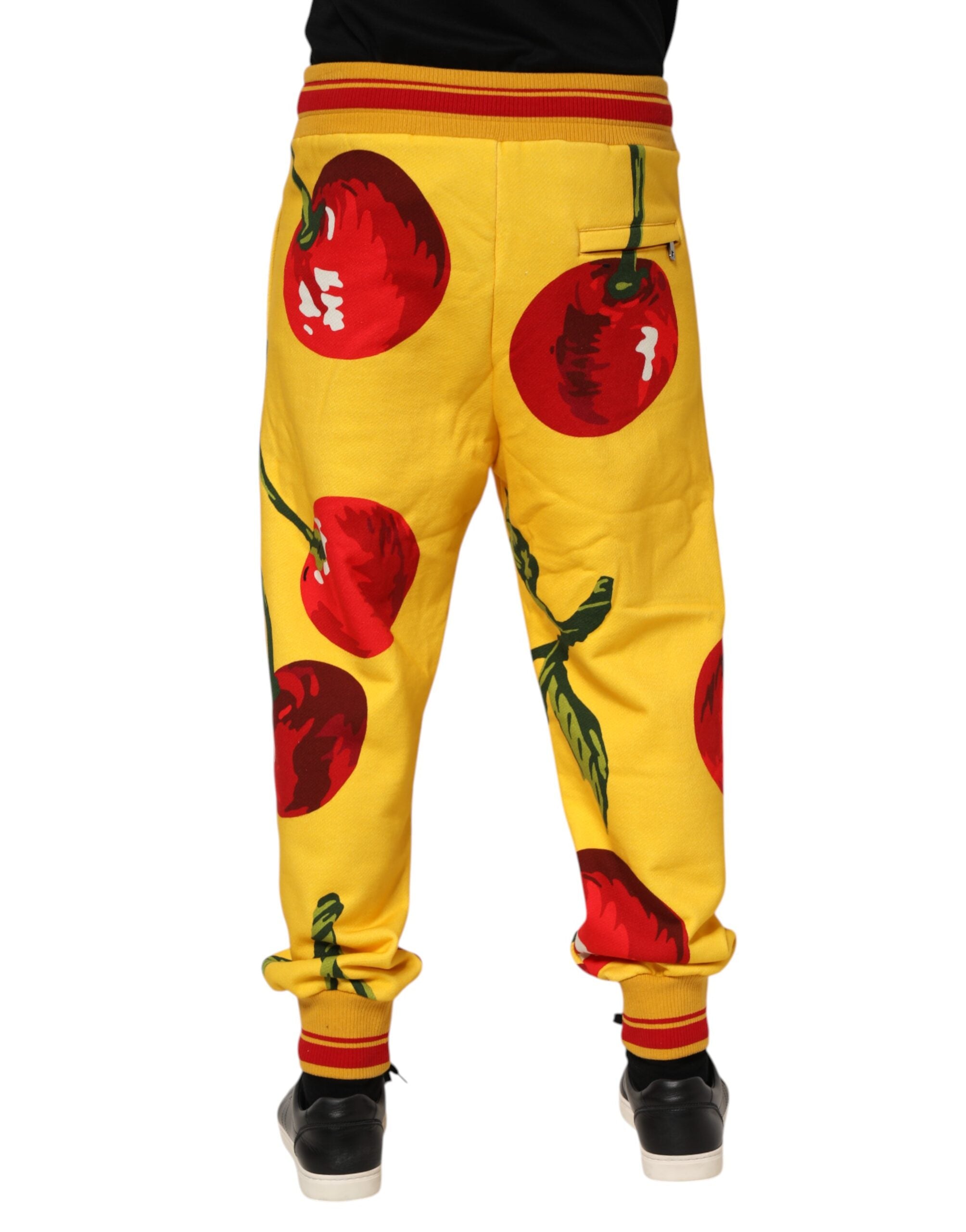 Dolce & Gabbana Gelbe Kirsche Print Jogger-Sweatpants Hose