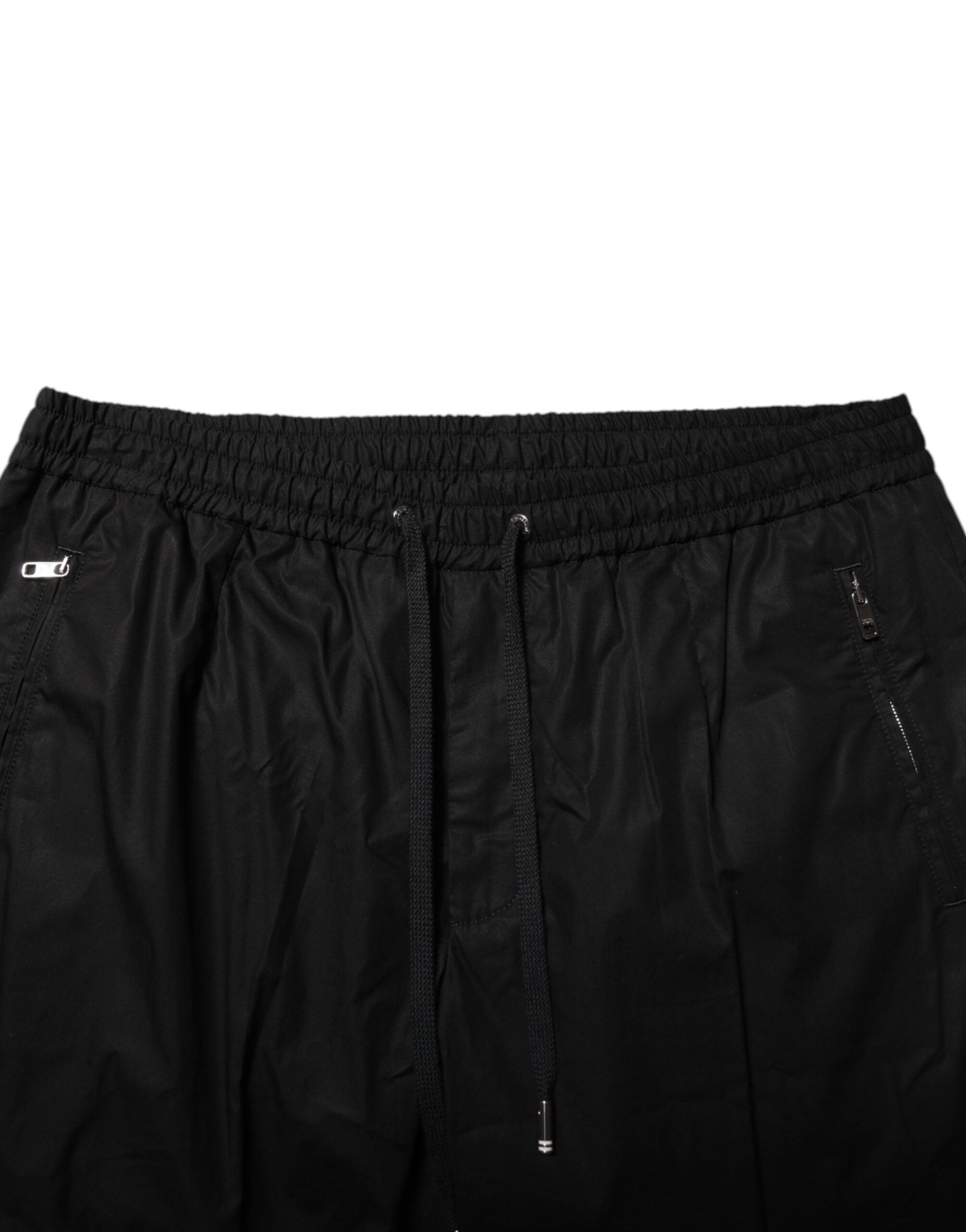 Dolce & Gabbana Schwarzes Baumwoll-Logo-Tape Herren-Jogger-Hose