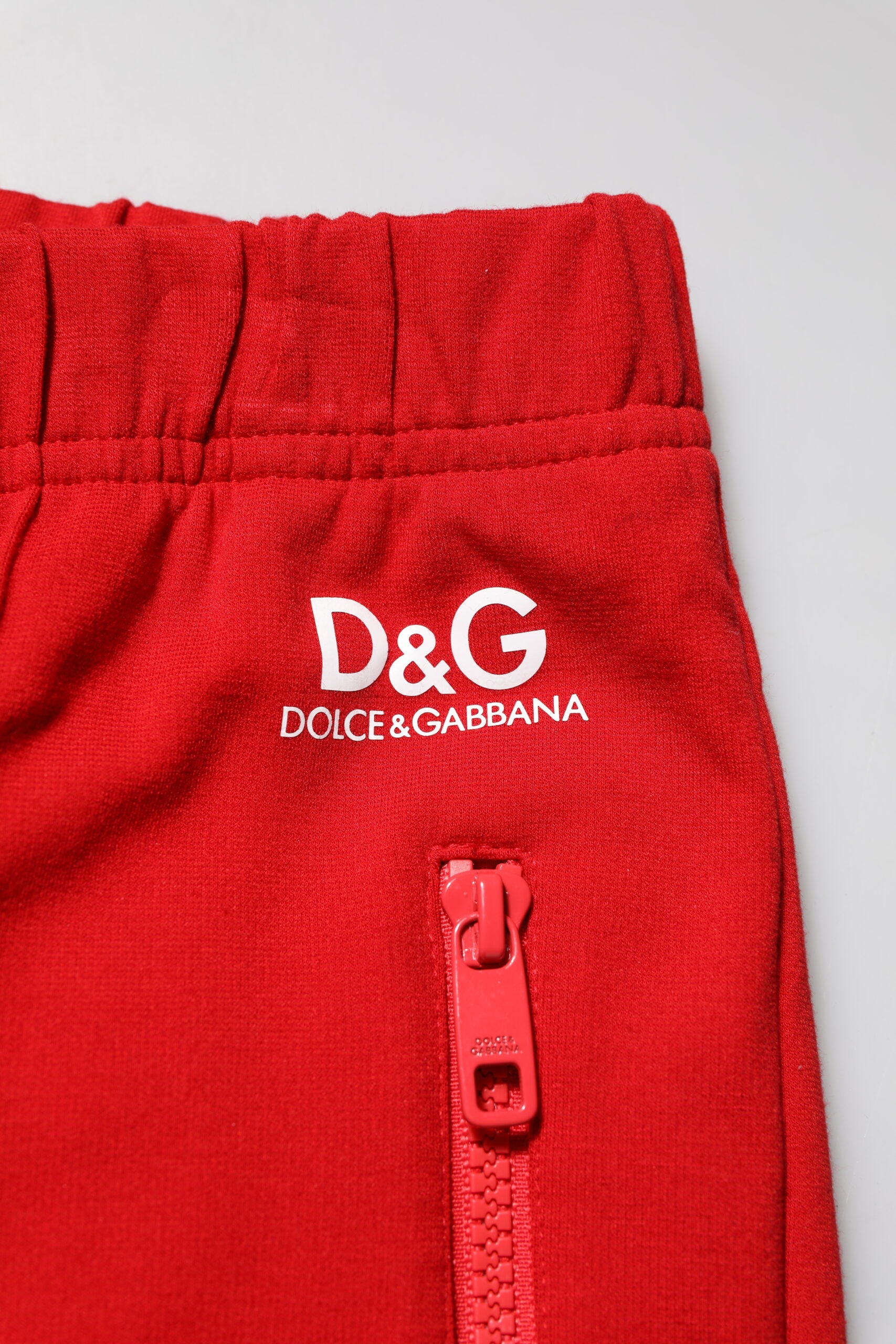 Dolce & Gabbana Rote Viskose Logo Jogger Herren Jogginghosen Hosen