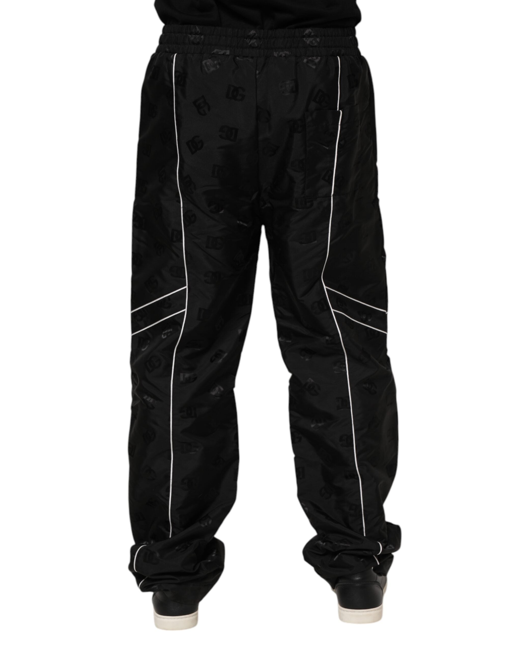 Dolce & Gabbana Schwarze gerade Baumwoll-Jogger-Sweatpants Hose