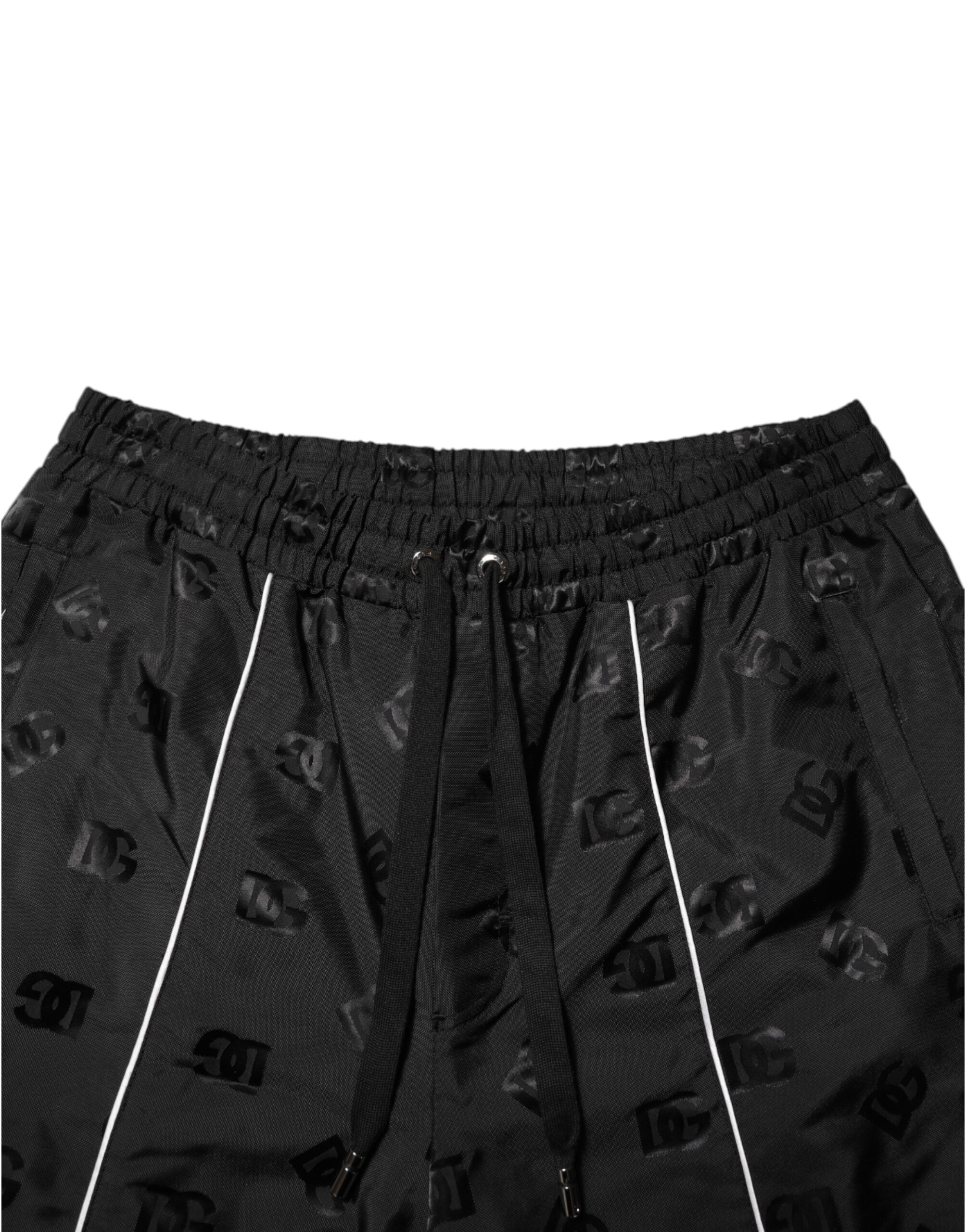 Dolce & Gabbana Schwarze gerade Baumwoll-Jogger-Sweatpants Hose