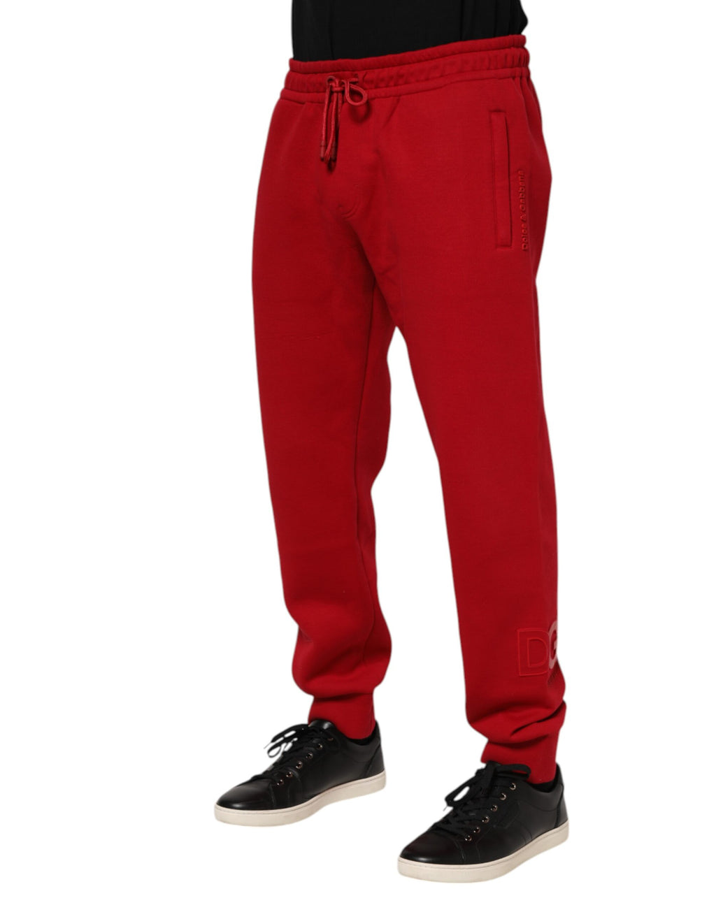 Dolce & Gabbana Rote Baumwolle Logo Jogger Männer Jogginghose