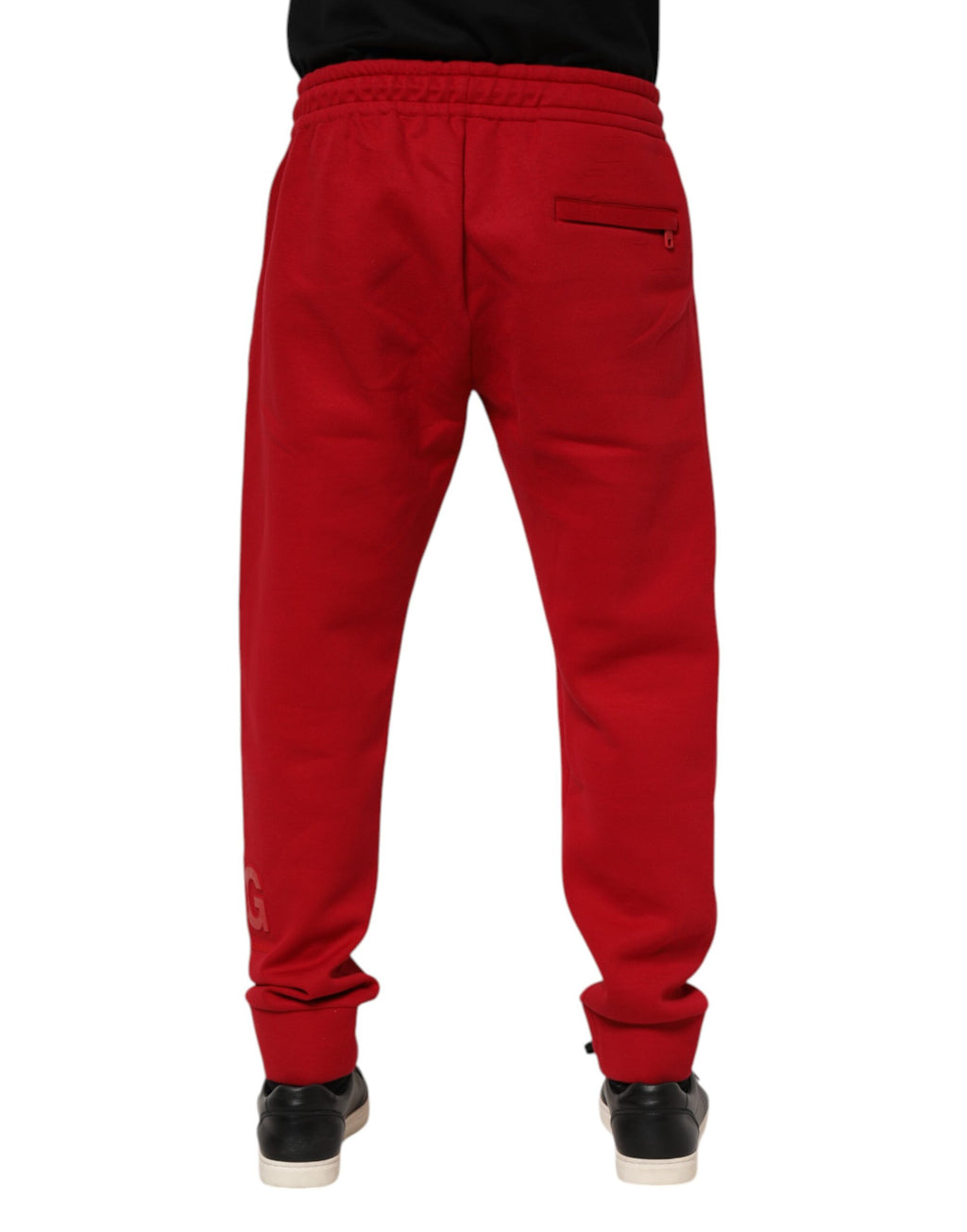 Dolce & Gabbana Rote Baumwolle Logo Jogger Männer Jogginghose