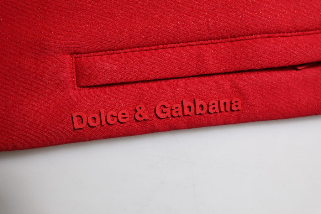 Dolce & Gabbana Rote Baumwolle Logo Jogger Männer Jogginghose