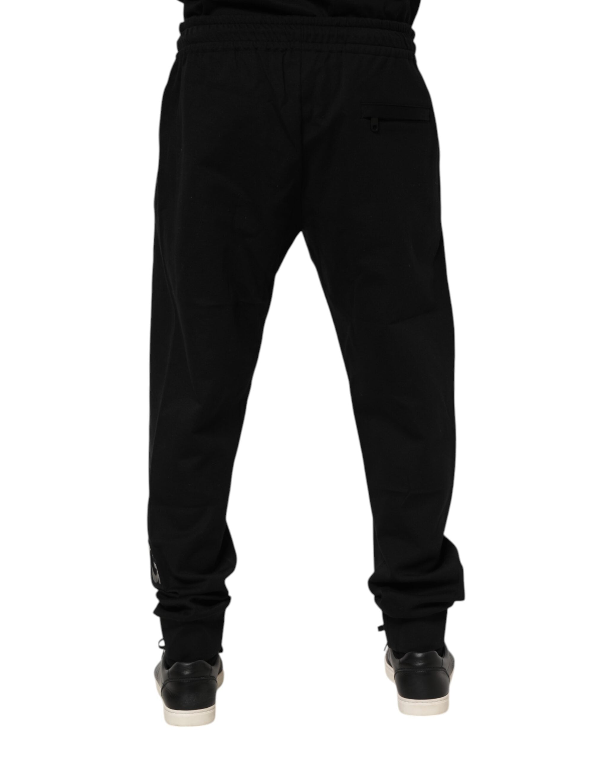 Dolce & Gabbana Schwarz Baumwolle Männer Jogger Sweatpants Hosen