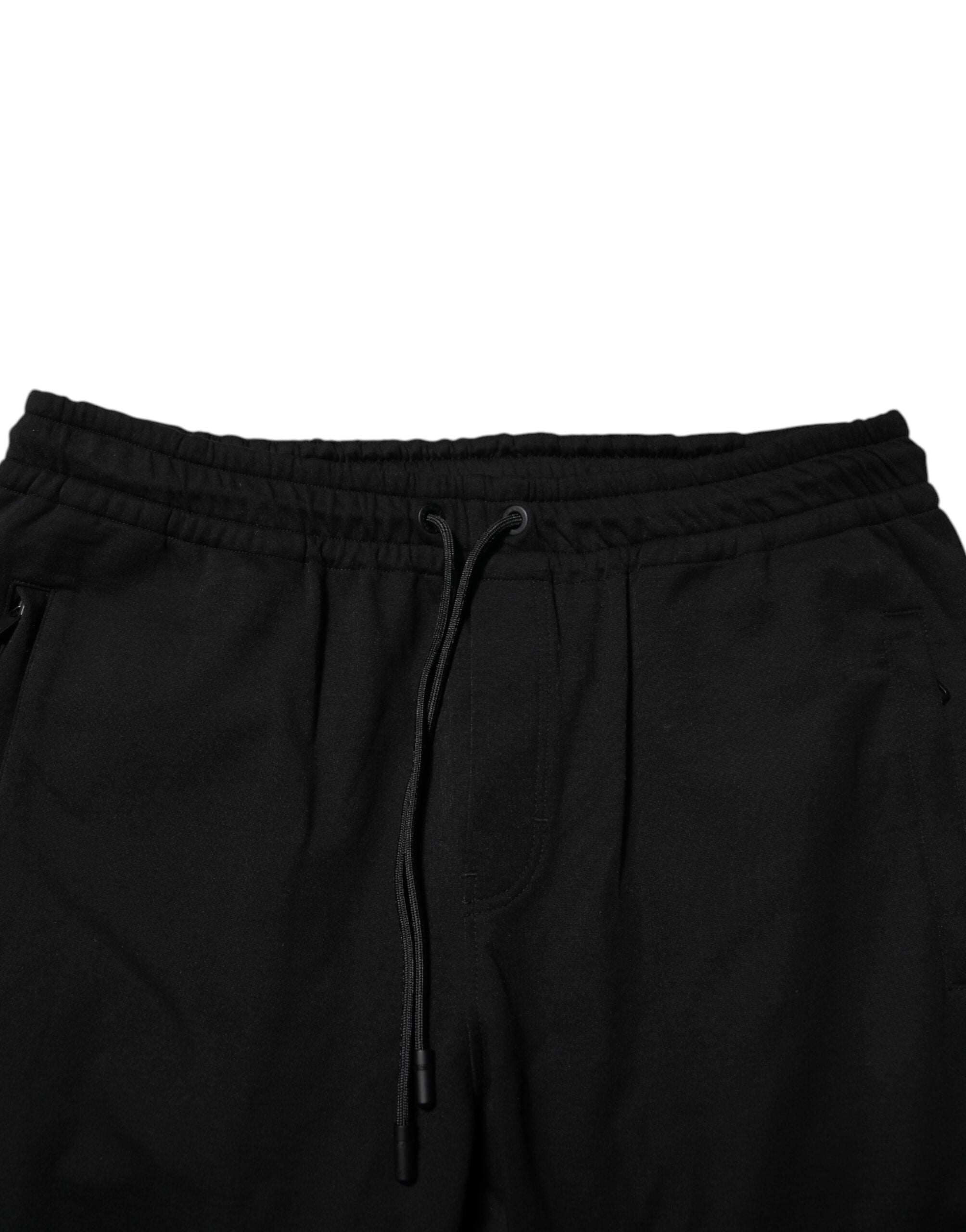 Dolce & Gabbana Schwarz Baumwolle Männer Jogger Sweatpants Hosen