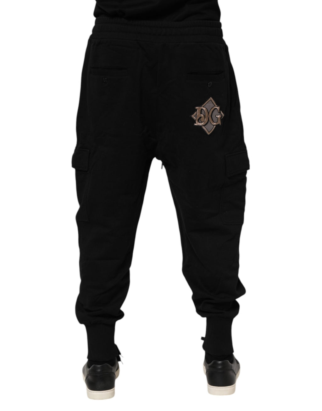 Dolce & Gabbana Schwarze Baumwoll-Logo-Jogger-Sweatpants Hose