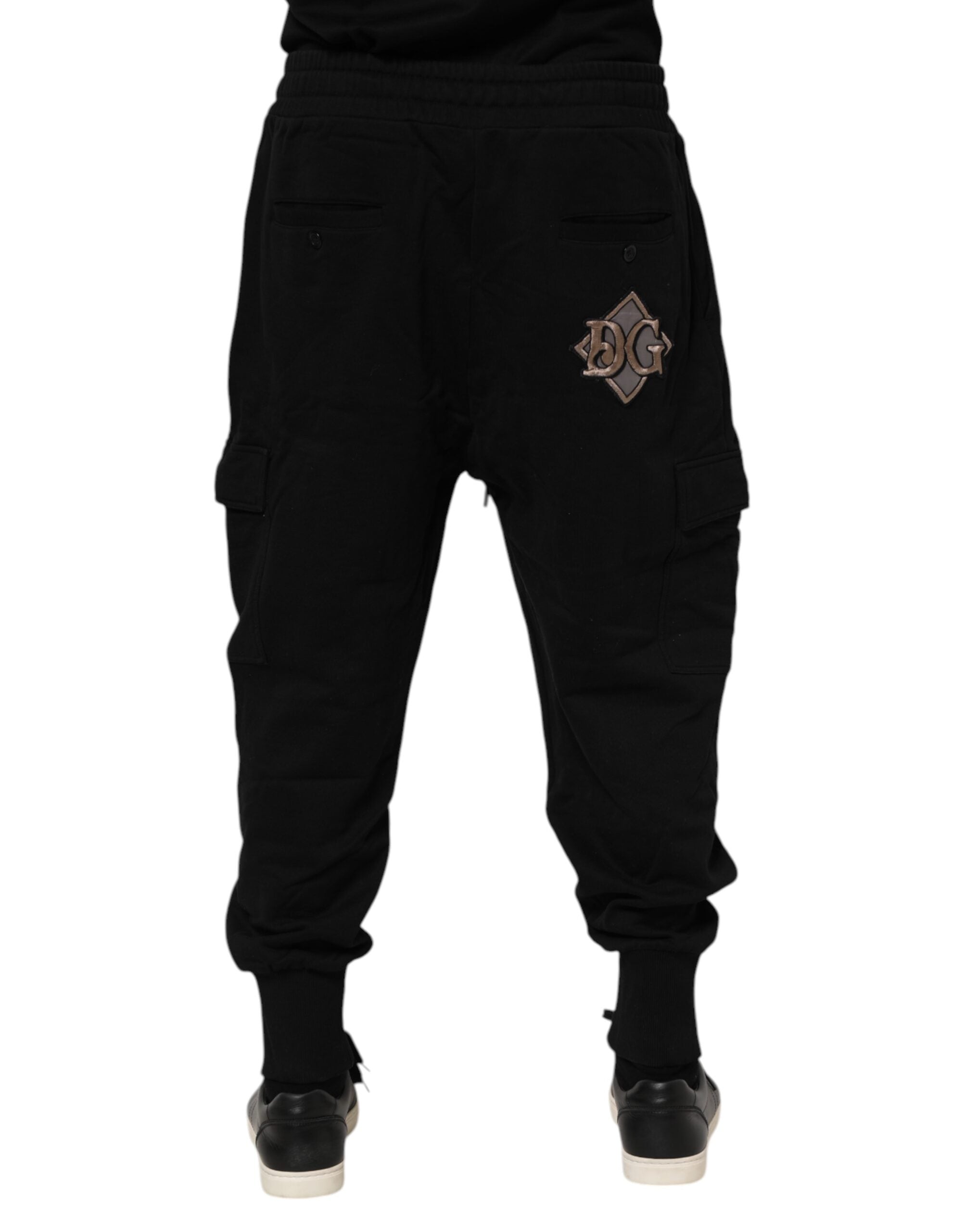 Dolce & Gabbana Schwarze Baumwoll-Logo-Jogger-Sweatpants Hose